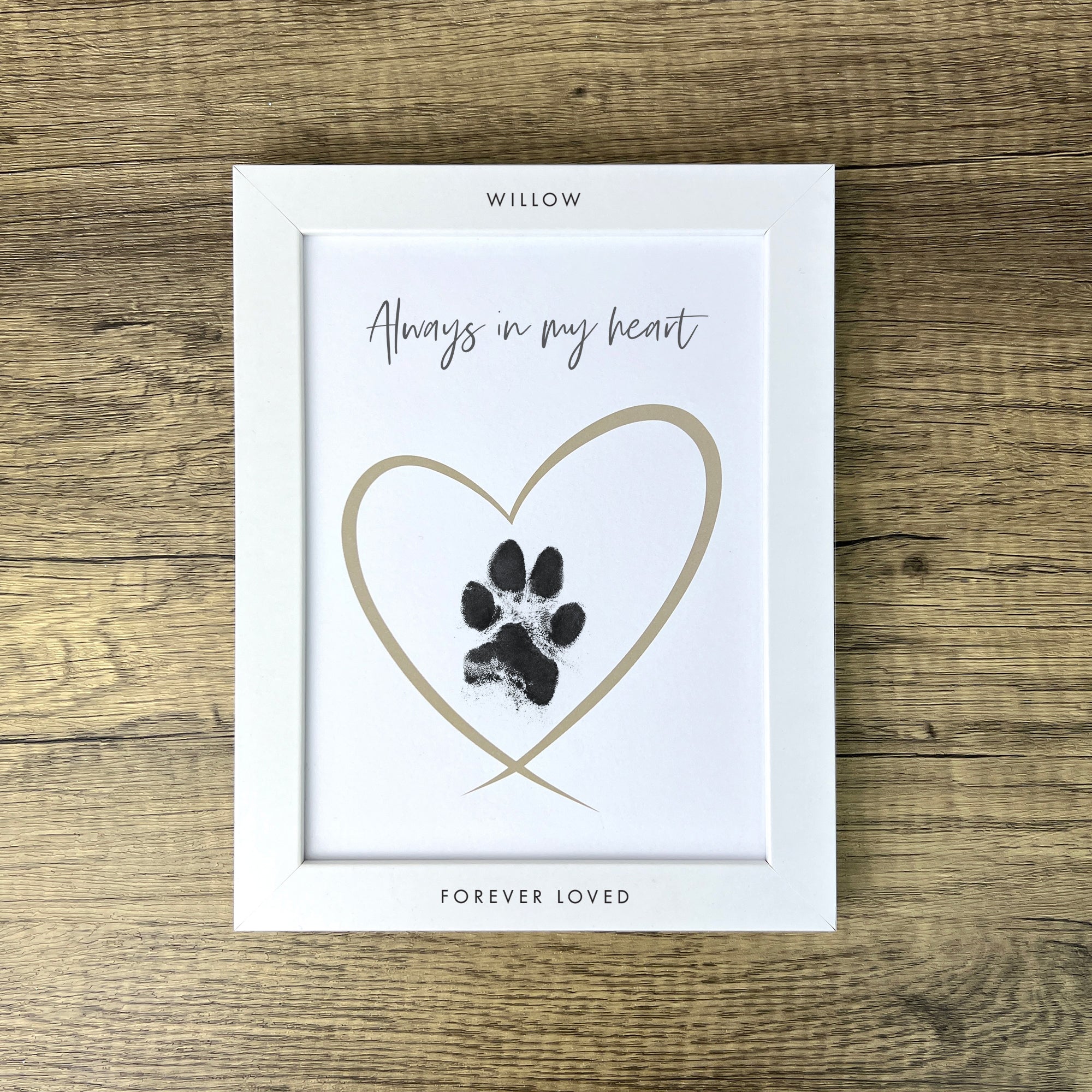 Custom Framed Pet Paw Print Keepsake with Ink Kit - Personalized Memorial Gift for Dogs & Cats - Perfect for Pet Loss Remembrance, Memorial Day & Pet Lovers