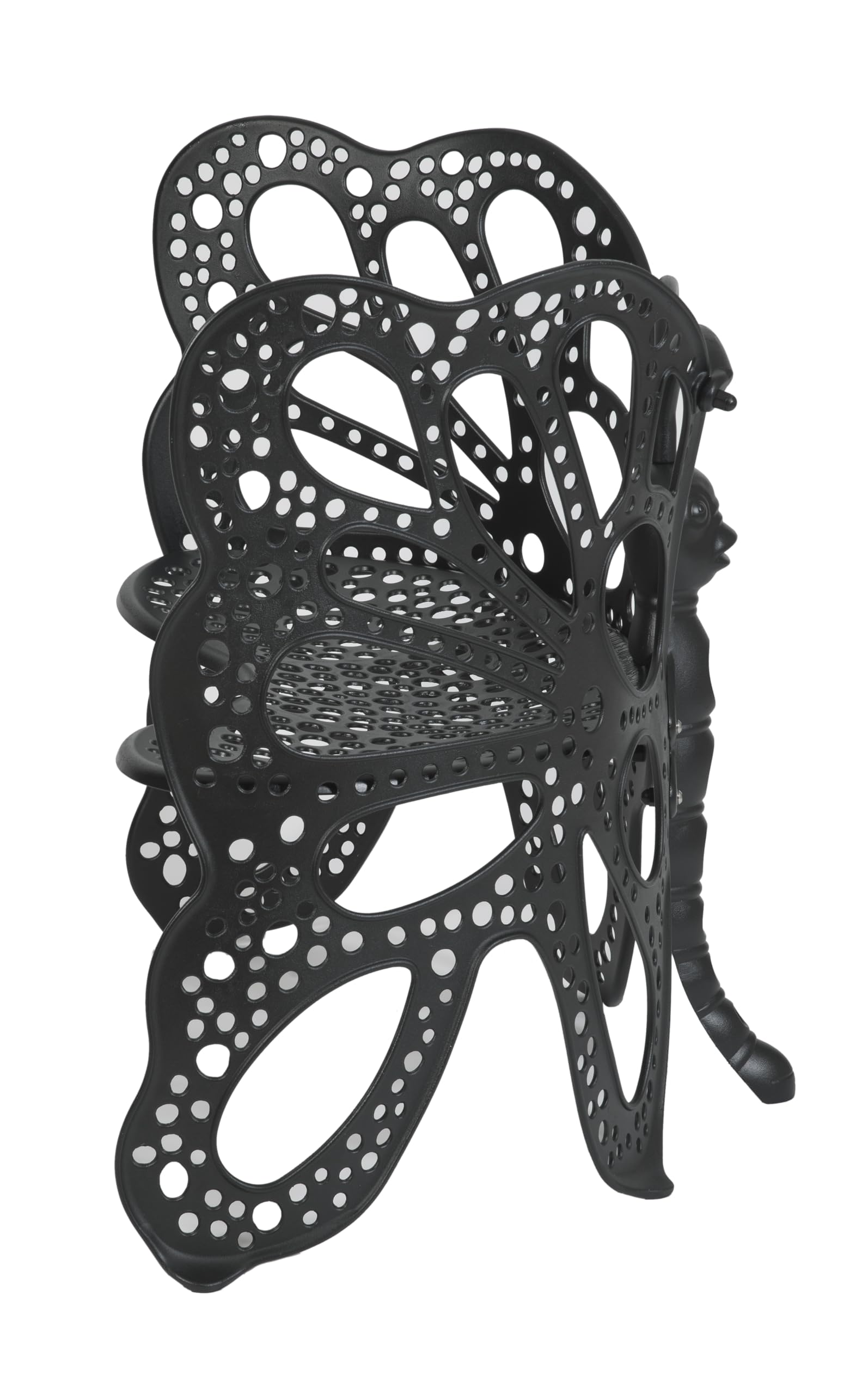 Butterfly Bench Outdoor Patio Furniture - Black Garden Bench for Backyard, Deck, or Porch | Durable & Stylish Seating for Relaxing in Your Garden or Outdoor Space