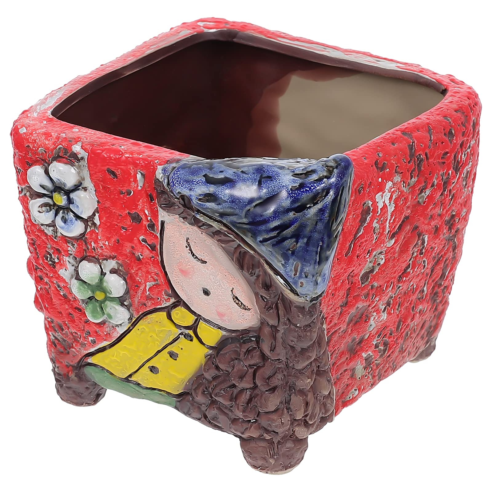 DOITOOL Ceramic Succulent Planter Pot - 1PC Small Cute Flower Pot for Home, Balcony, Office Decor - Perfect for Succulents, Cacti, Air Plants & Indoor Gardening Gifts