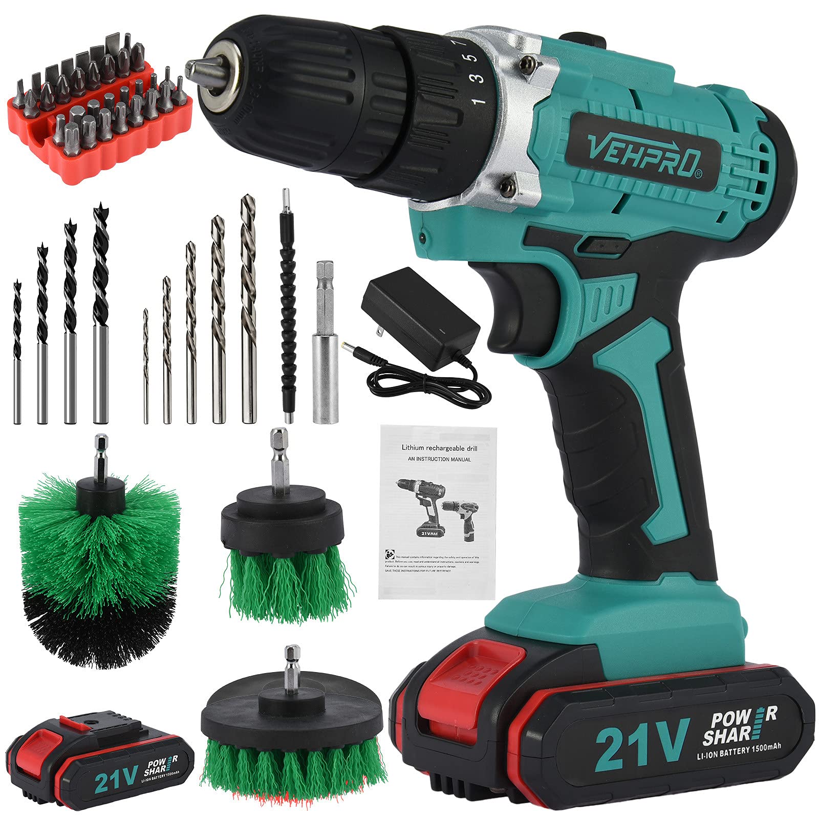 21V Cordless Drill Kit with Lithium Battery - Perfect for DIY & Home Projects