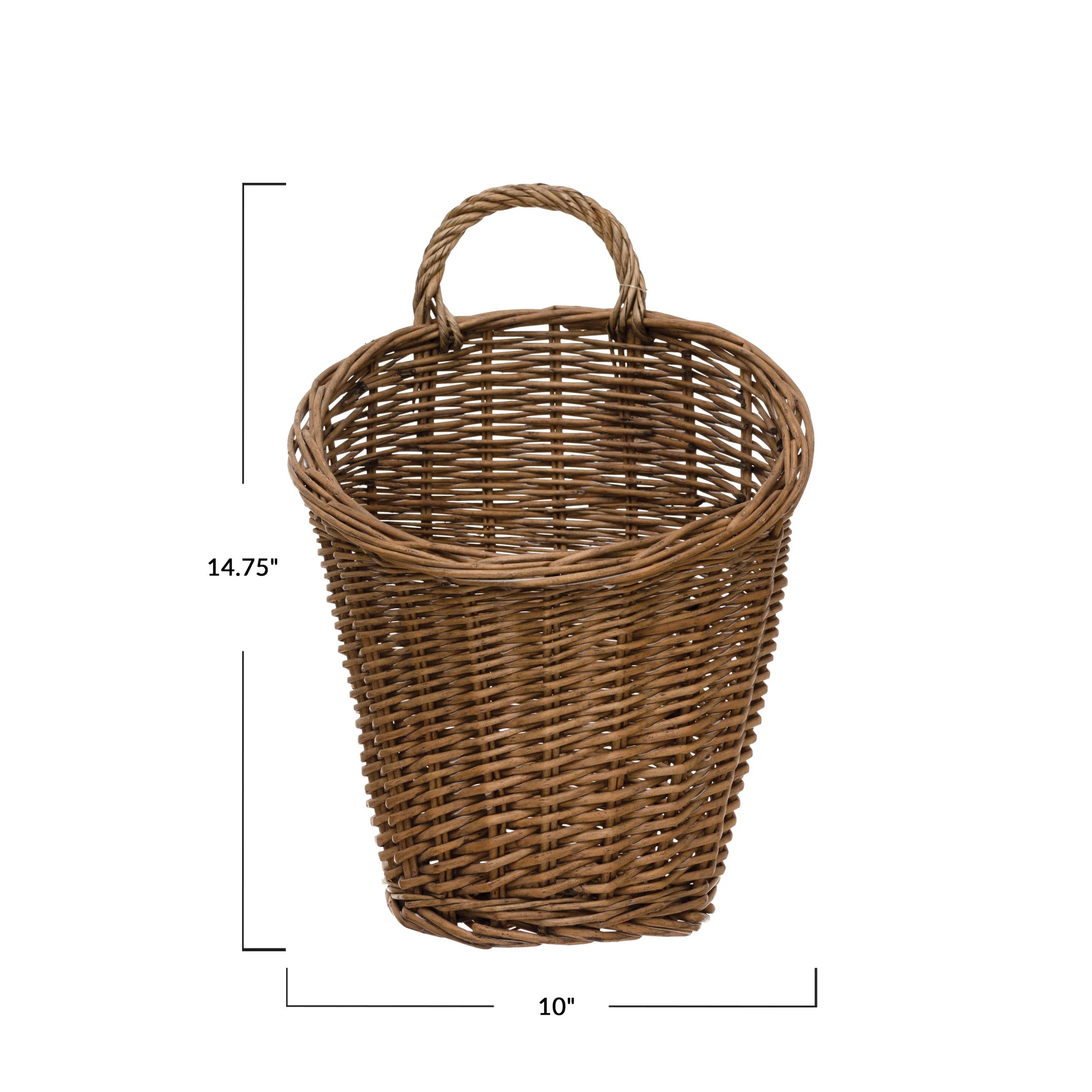 Handwoven Rattan Wall Basket - Decorative Storage Organizer for Home, Bathroom, or Kitchen | Perfect for Hanging Towels, Magazines, and Small Essentials