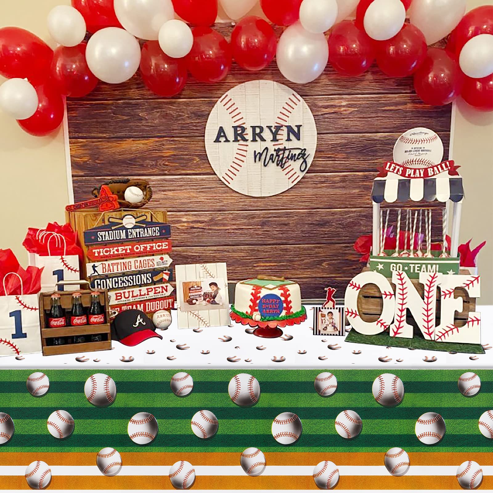 3-Pack Baseball Table Covers - Waterproof Plastic Printed Tablecloths for Baseball Theme Parties, Birthday Decorations & Outdoor Events | Perfect for School Events, Sports Celebrations & Game Day Decor