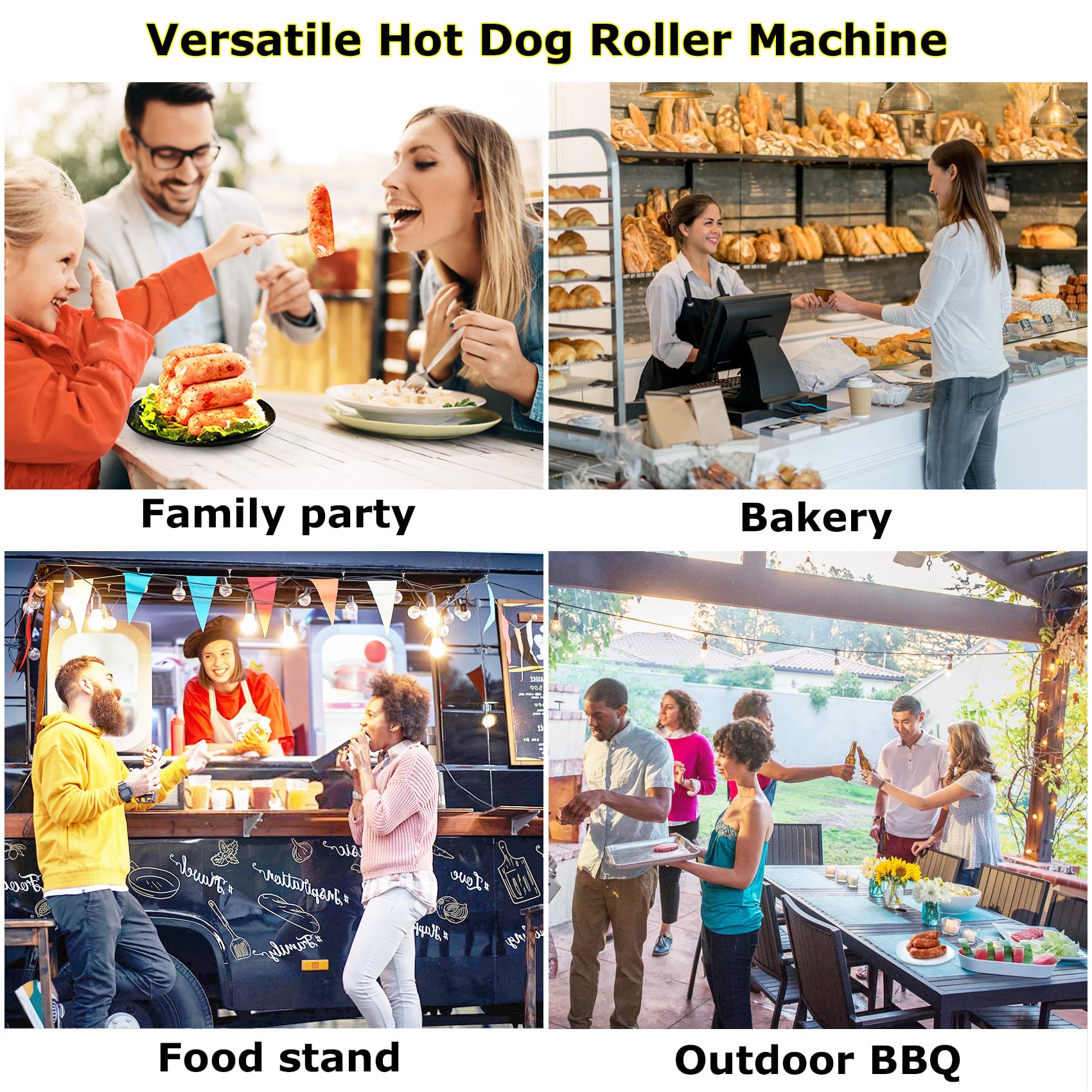 Seeutek 7-Roller Commercial Hot Dog Machine - 24 Hot Dogs Capacity, 1100W Stainless Steel Hot Dog Warmer with LED Light & Dual Temperature Control - Perfect for Restaurants, Carnivals, and Food Trucks - Includes Glass Hood, Acrylic Cover, Removable Drip Tray & Warming Shelf