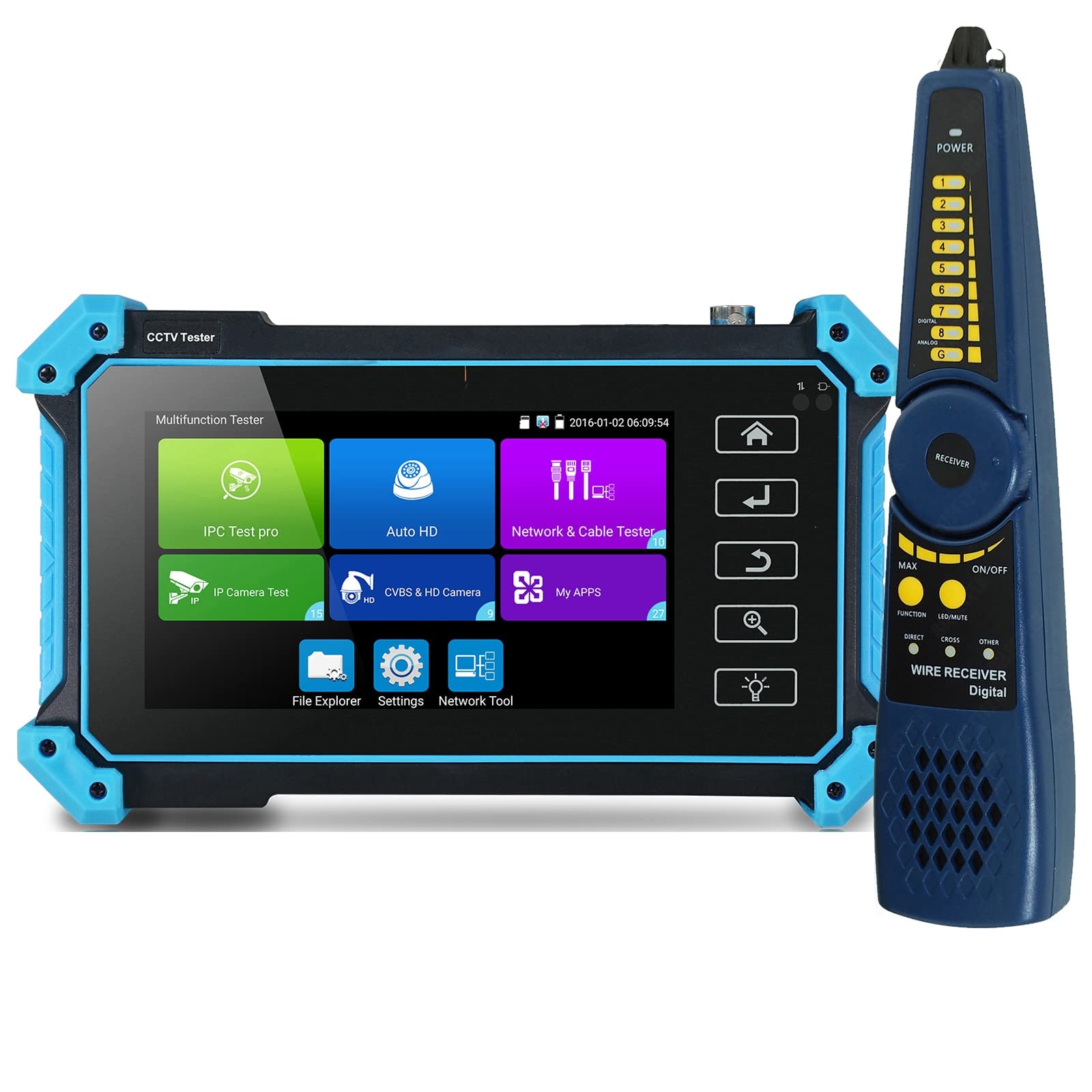 IPC-5100 Plus 5.4-Inch 8MP CCTV Tester - 5-in-1 HD Monitor for Analog/IP/CVI/TVI/AHD Cameras with VGA & 4K HDMI Input, Cable Tracer & Power Supply | Ideal for Security System Installation & Maintenance