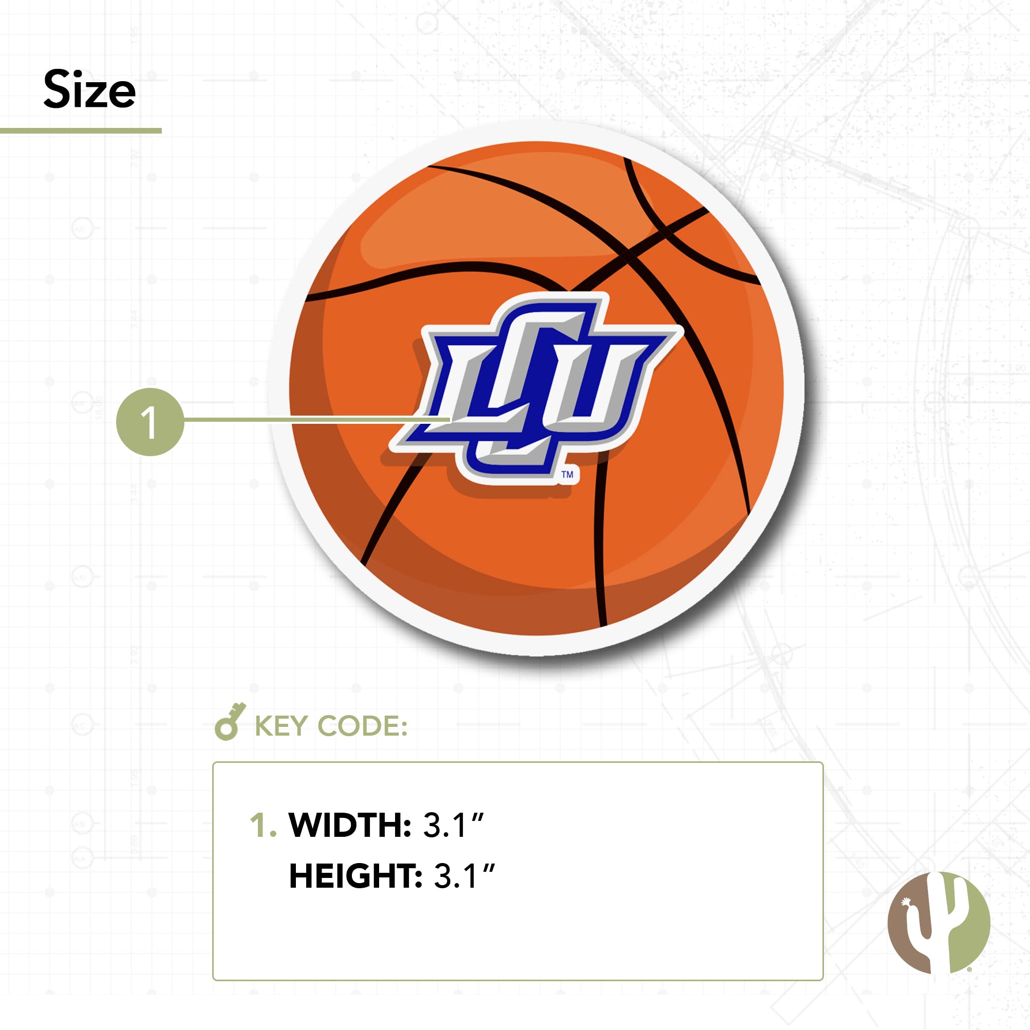 LCU Chaparrals Basketball Logo Sticker - Desert Cactus Design Vinyl Decal for Laptop, Water Bottle, Car & Scrapbook - Perfect for Lubbock Christian University Fans & Sports Enthusiasts - Great for Game Days, School Spirit & Team Pride