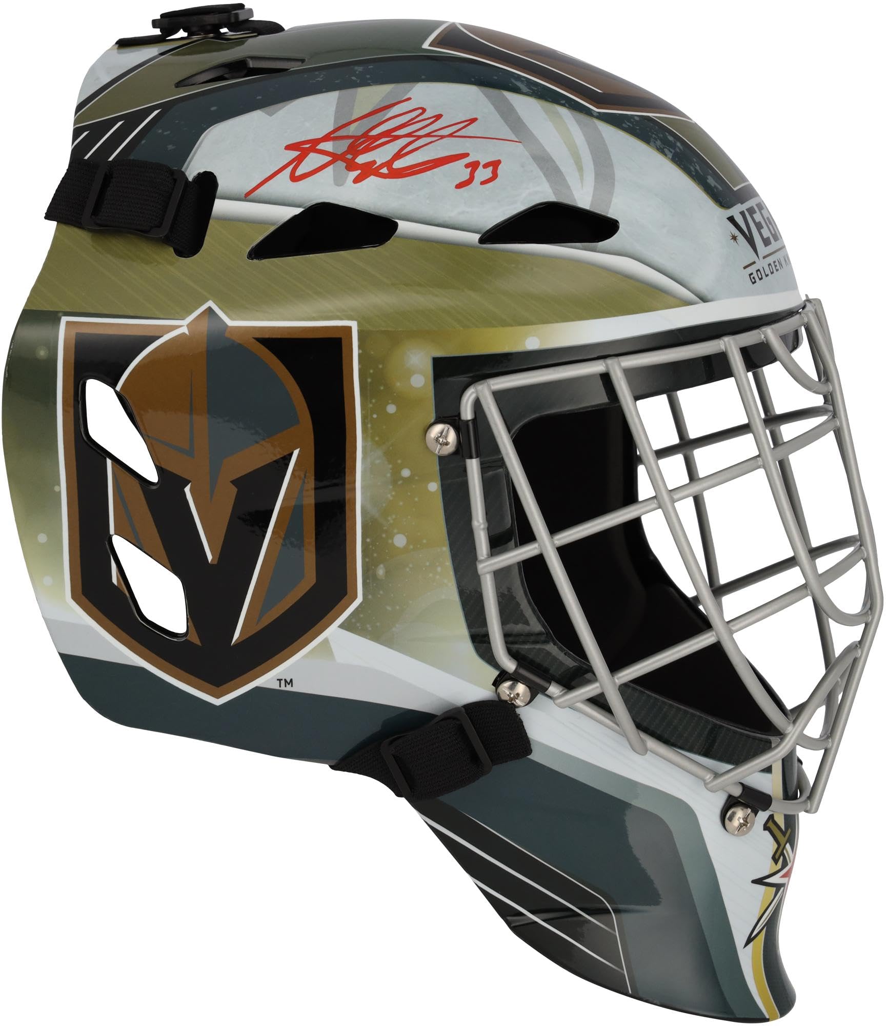 Adin Hill Vegas Golden Knights Autographed Replica Goalie Mask - Signed NHL Hockey Helmet Collectible for Fans, Display & Memorabilia Collection