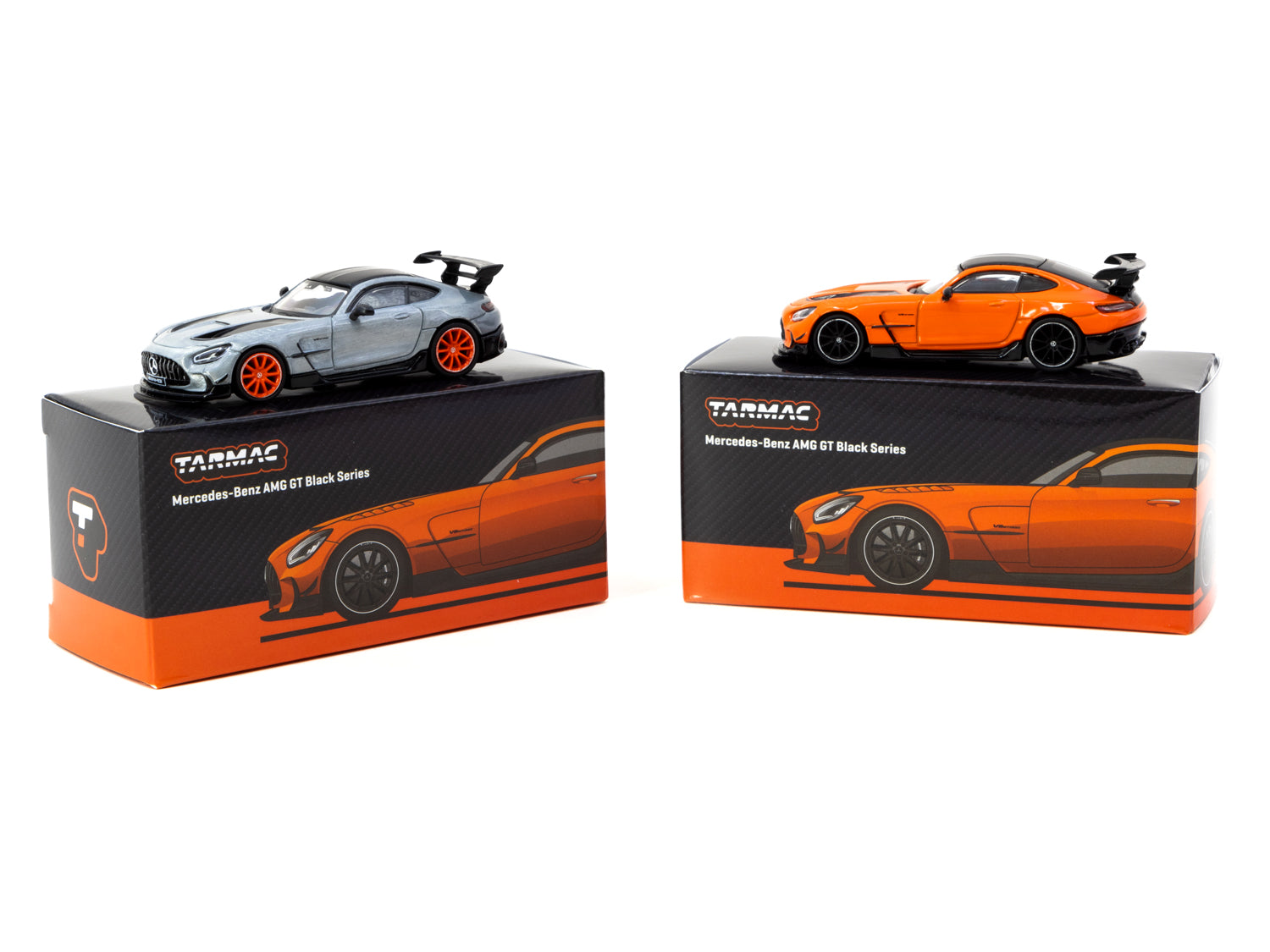Tarmac Works 1/64 Scale Mercedes Benz AMG GT Black Series Diecast Model Car - Orange Limited Edition Collectible for Display & Racing Scenes
