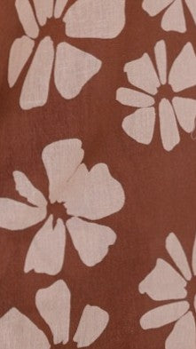 Abilene Button Up Shirt for Men - Soft Cotton Casual Shirt with Brown Daylillies Floral Pattern - Perfect for Office, Date Night & Summer Outings