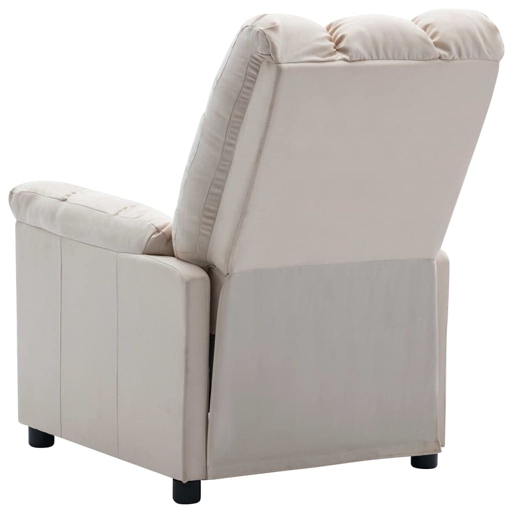Electric Recliner Chair with Adjustable Backrest - Padded Comfort for Living Room, Bedroom & Home Theater - Cream Fabric Upholstery - Perfect for Relaxing, Watching Movies & Lounging