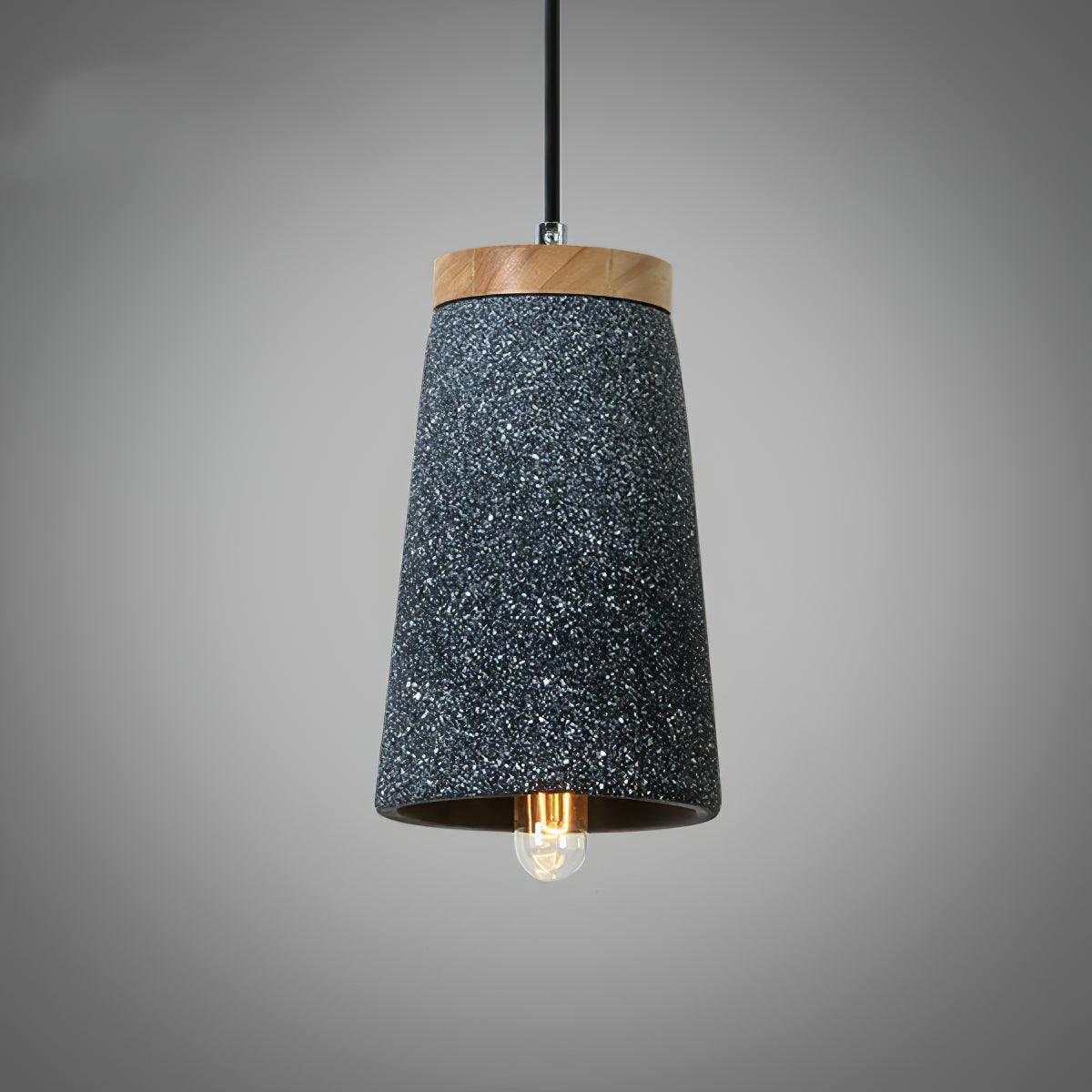 Modern Coburg Wood & Cement Pendant Light - Industrial Farmhouse Ceiling Fixture for Kitchen Island, Dining Room, or Living Room Decor