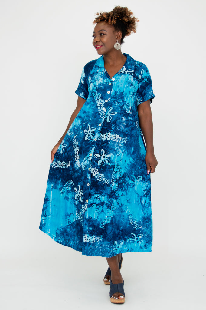 Cissy Women's Summer Short Sleeve Dress - Flowy Boho Sundress for Beach, Vacation & Casual Wear | Kamboja Collection
