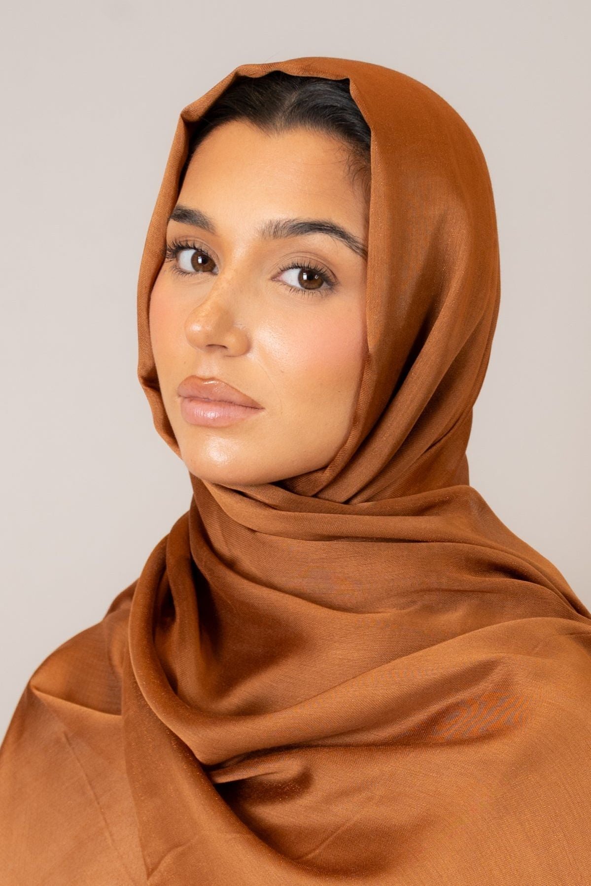 Premium Cinnamon Viscose Silk Hijab - Soft & Breathable Muslim Headscarf for Women - Perfect for Daily Wear, Prayer & Special Occasions