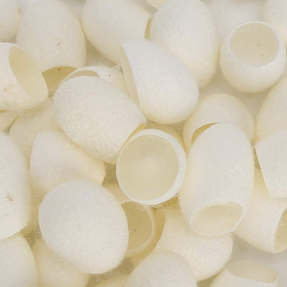50pcs Natural Silk Cocoons for Face - Organic Silkworm Exfoliating Balls for Blackhead Removal, Acne Scar Treatment & Anti-Aging - Skin-Friendly Facial Cleanser for Gentle Exfoliation & Pore Cleansing - Perfect for Spa, Home Facial & Skincare Routine