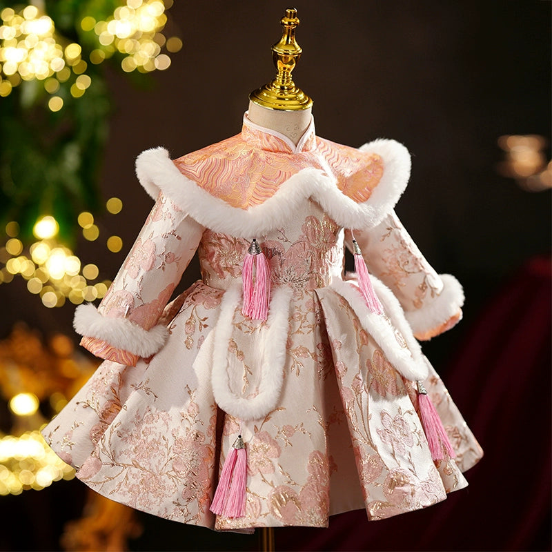 Baby Girl Winter Baptism Dress | Christmas Pageant Gown | Toddler First Birthday Princess Dress | Perfect for Holidays, Church & Special Occasions