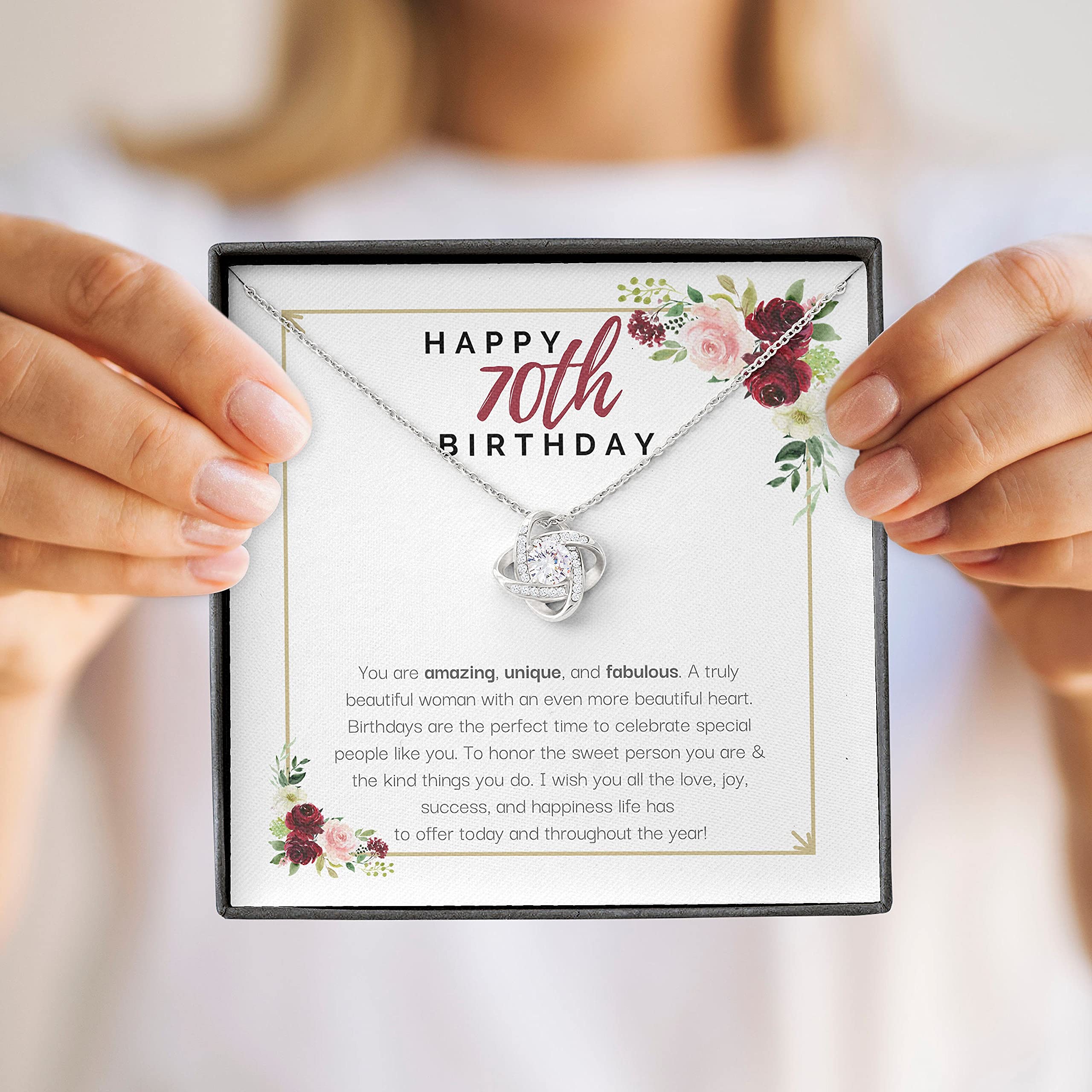 Personalized Forever Love Necklace - 70th Birthday Gift for Women, Best Friend Birthday Jewelry - Perfect for Anniversaries, Mother's Day & Special Occasions