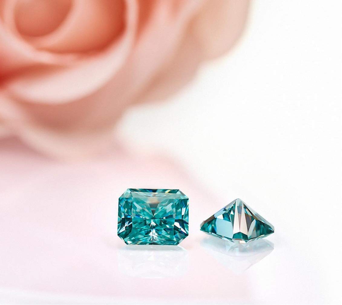 12.0CT Loose Blue Moissanite Stone - VVS1 Clarity Radiant Cut Gem for Vintage Rings, Jewelry & Watches | Perfect for Engagement Rings, Wedding Bands & Luxury Jewelry Making