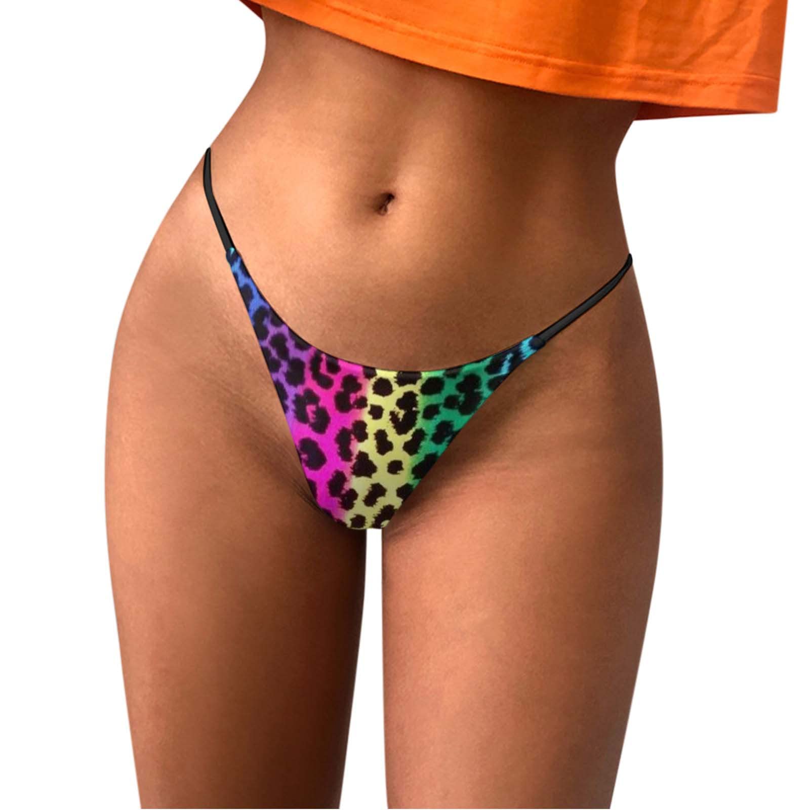 Women's Cotton Underwear - Sexy Thong & Briefs with Fashion Print, Comfortable Breathable Low Rise Panties for Everyday Wear & Special Occasions