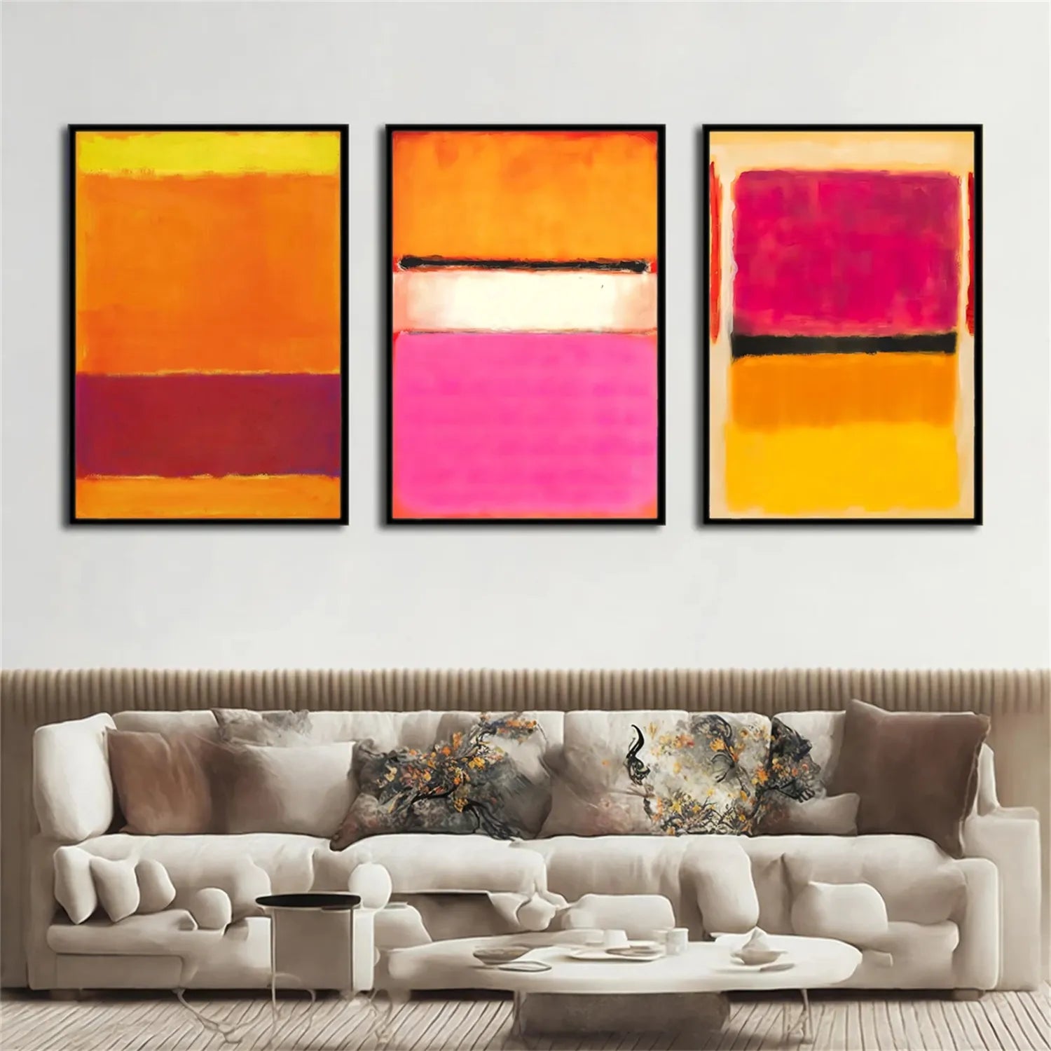 Abstract Tranquility Set of 3 Wall Art Prints - Modern Minimalist Home Decor for Living Room, Bedroom & Office - #WS183