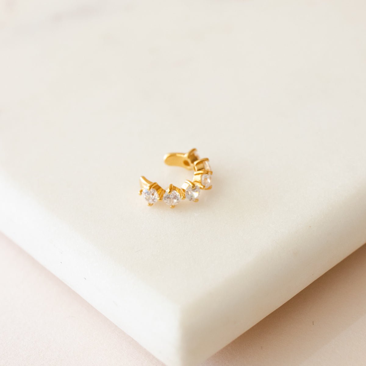 Scattered Love Ear Cuff - Cubic Zirconia & Gold Plated Earrings for Women | Elegant Statement Jewelry for Parties, Weddings & Special Occasions