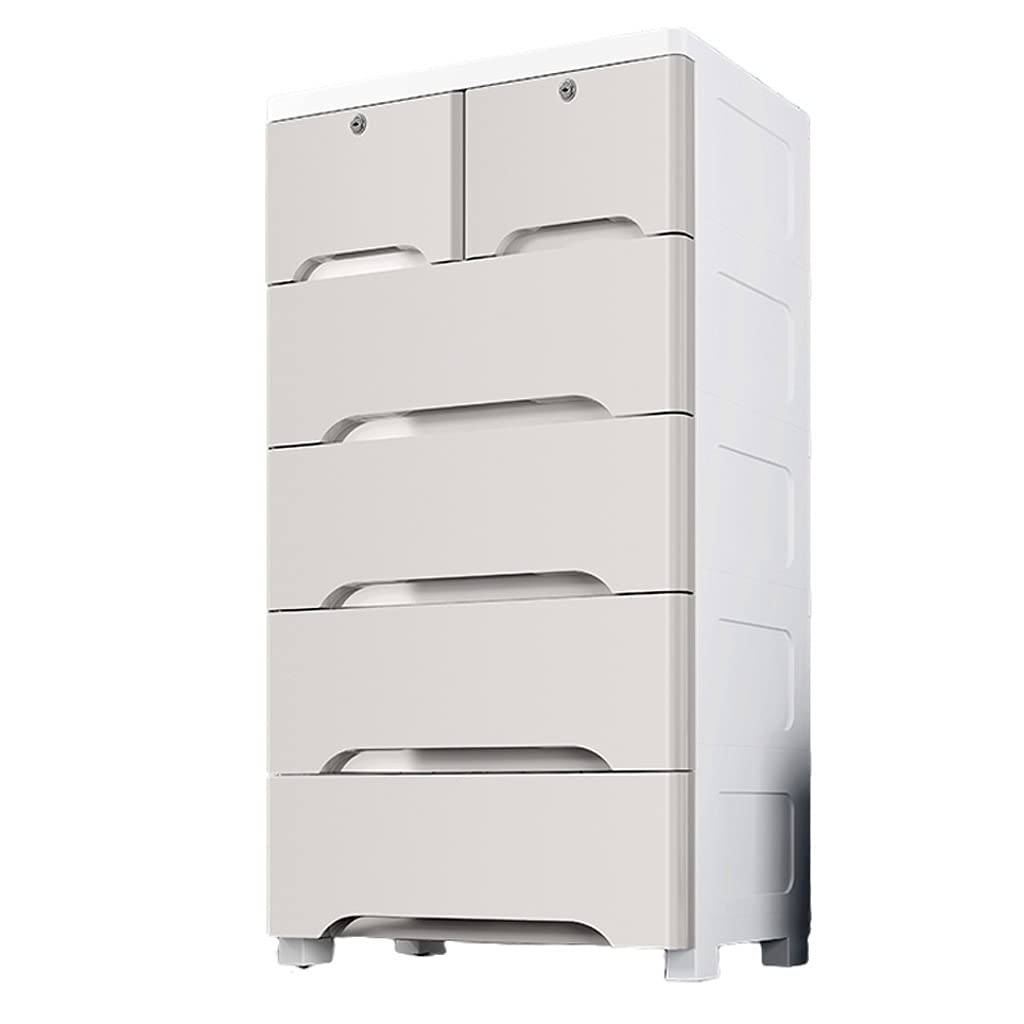 6-Layer Grey Plastic Storage Cabinet with Drawers - Organizer for Kitchen, Bedroom & Closet - Space-Saving Wardrobe for Home, Office & Dorm Room Organization