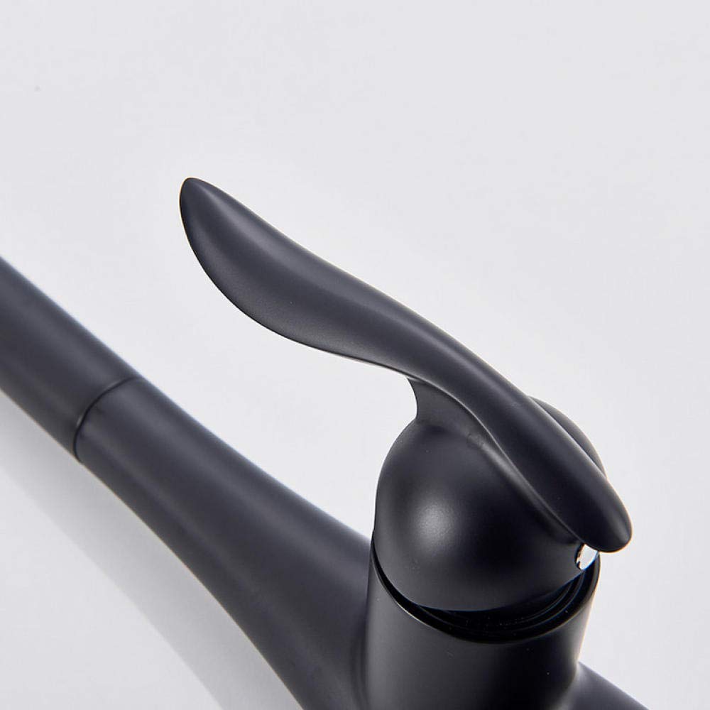 Matte Black Pull Out Kitchen Faucet - Single Handle Mixer Tap with 360° Rotation for Modern Kitchens | Perfect for Washing Dishes, Filling Pots & Cleaning Vegetables