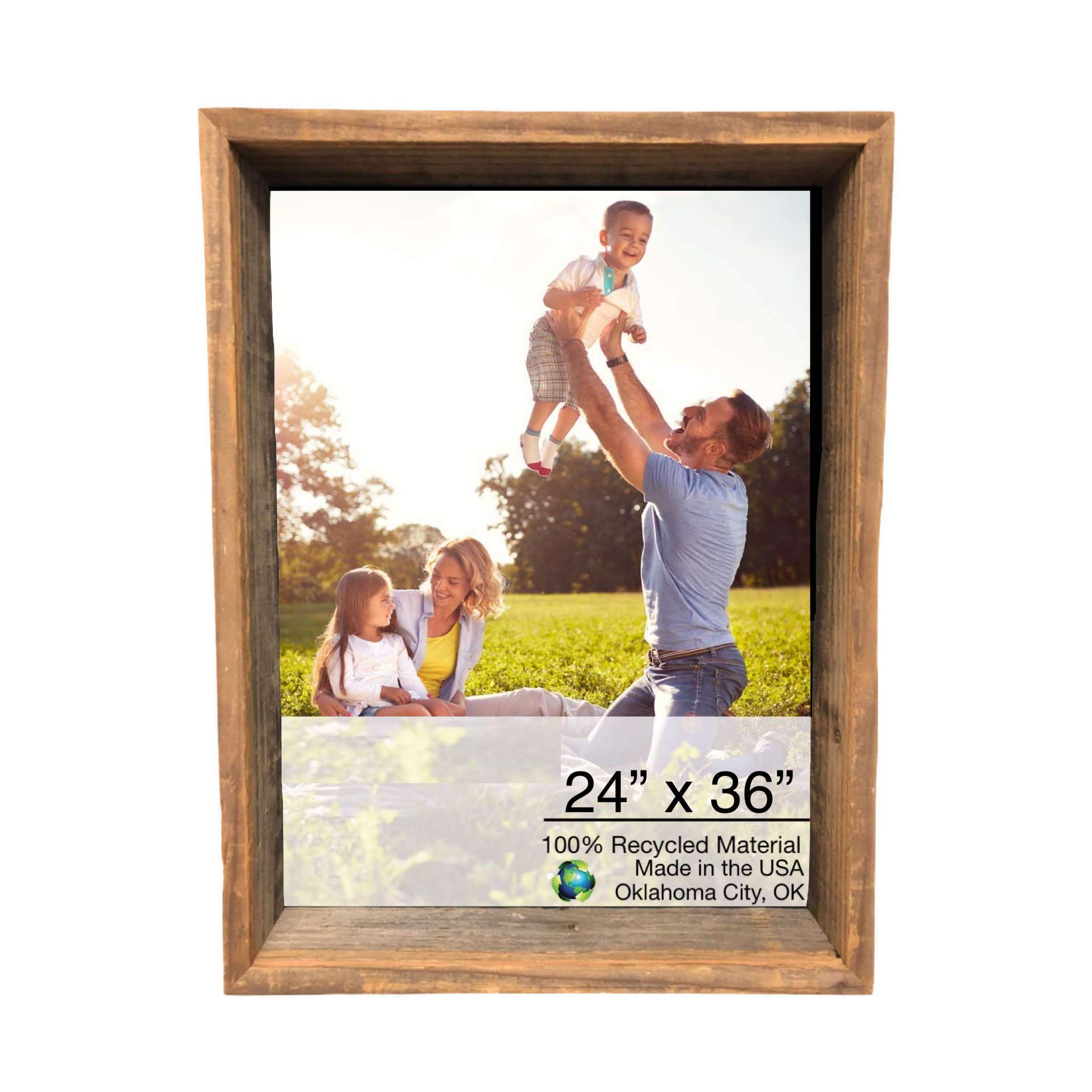 HomeRoots 24x36 Inch Gray Solid Wood Picture Frame - Wall Hanging or Tabletop Display for Photos, Artwork, and Posters - Perfect for Living Room, Bedroom, Office Decor