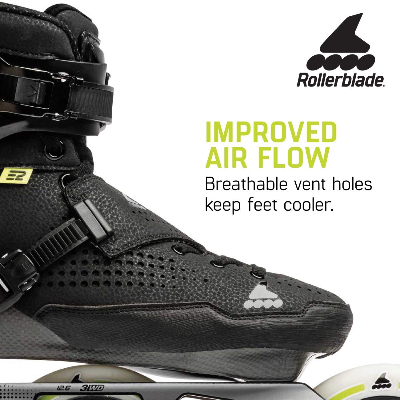 Rollerblade E2 110 Unisex Adult Fitness Inline Skates - Black | High-Performance Wheels for Smooth Ride | Perfect for Outdoor Exercise, Fitness Training & Recreational Skating