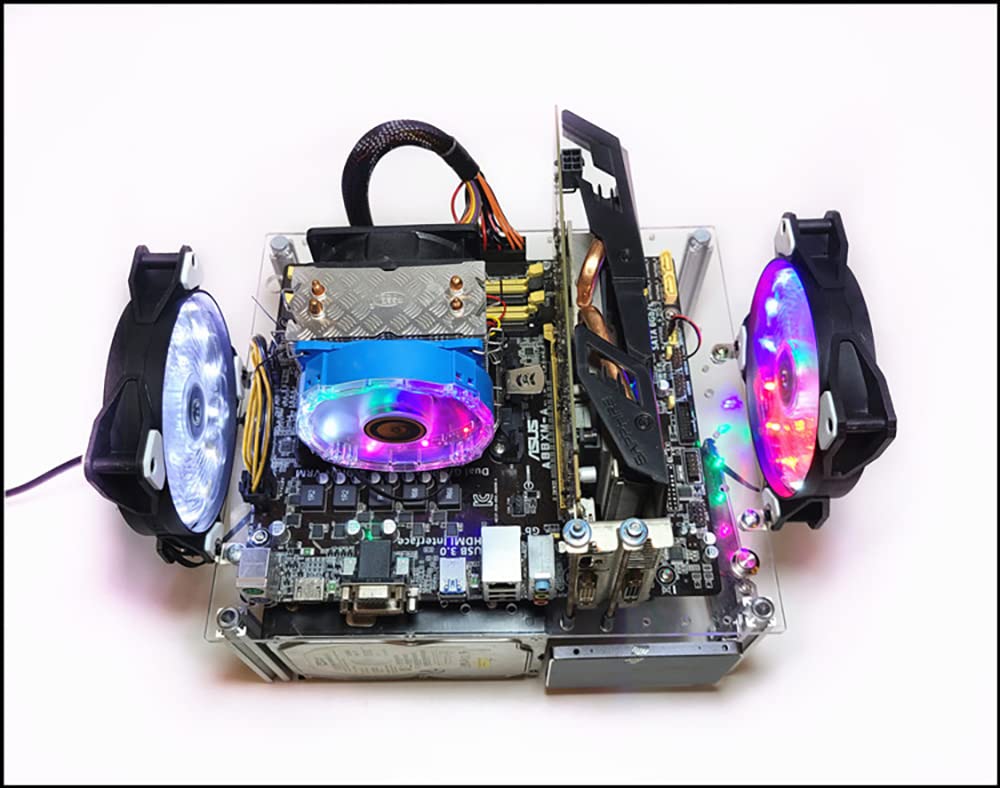 Stackable Open Frame PC Case - Acrylic MATX/ITX Motherboard Test Bench Platform for DIY Computers | Transparent Design with Excellent Heat Dissipation & CPU Water Cooling Support | Perfect for Gaming Rigs, PC Builders & Hardware Testing