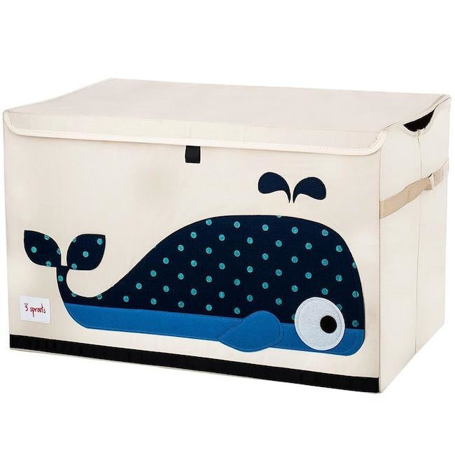 3 Sprouts Whale Toy Storage Bin - Kids' Room Organizer for Toys, Books & Clothes - Durable & Stylish Nursery Decor for Boys & Girls - Perfect for Playrooms, Bedrooms & Daycares