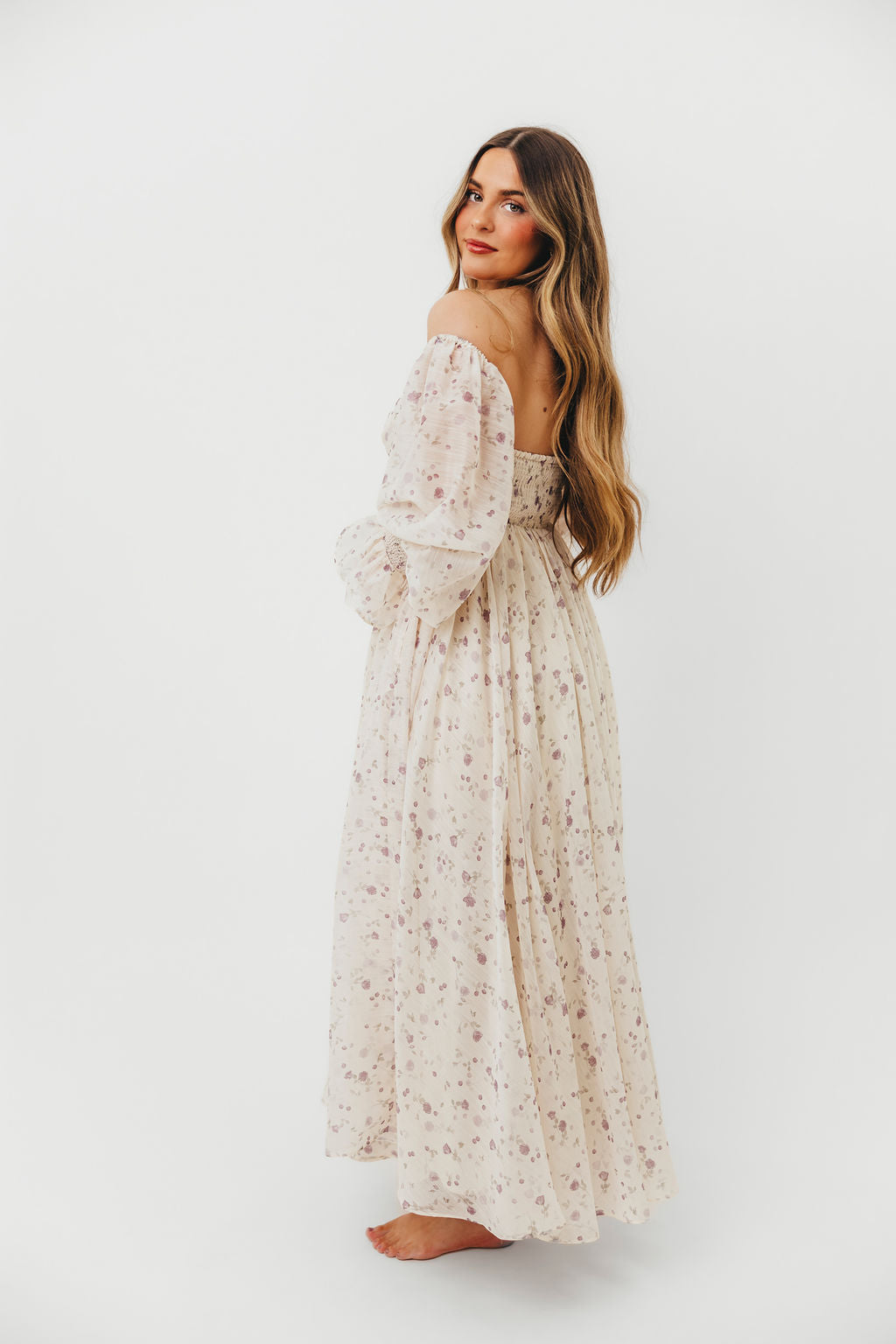 Dear Lily Floral Maxi Dress in Lilac - Maternity & Bump Friendly Women's Summer Dress for Beach, Wedding & Special Occasions