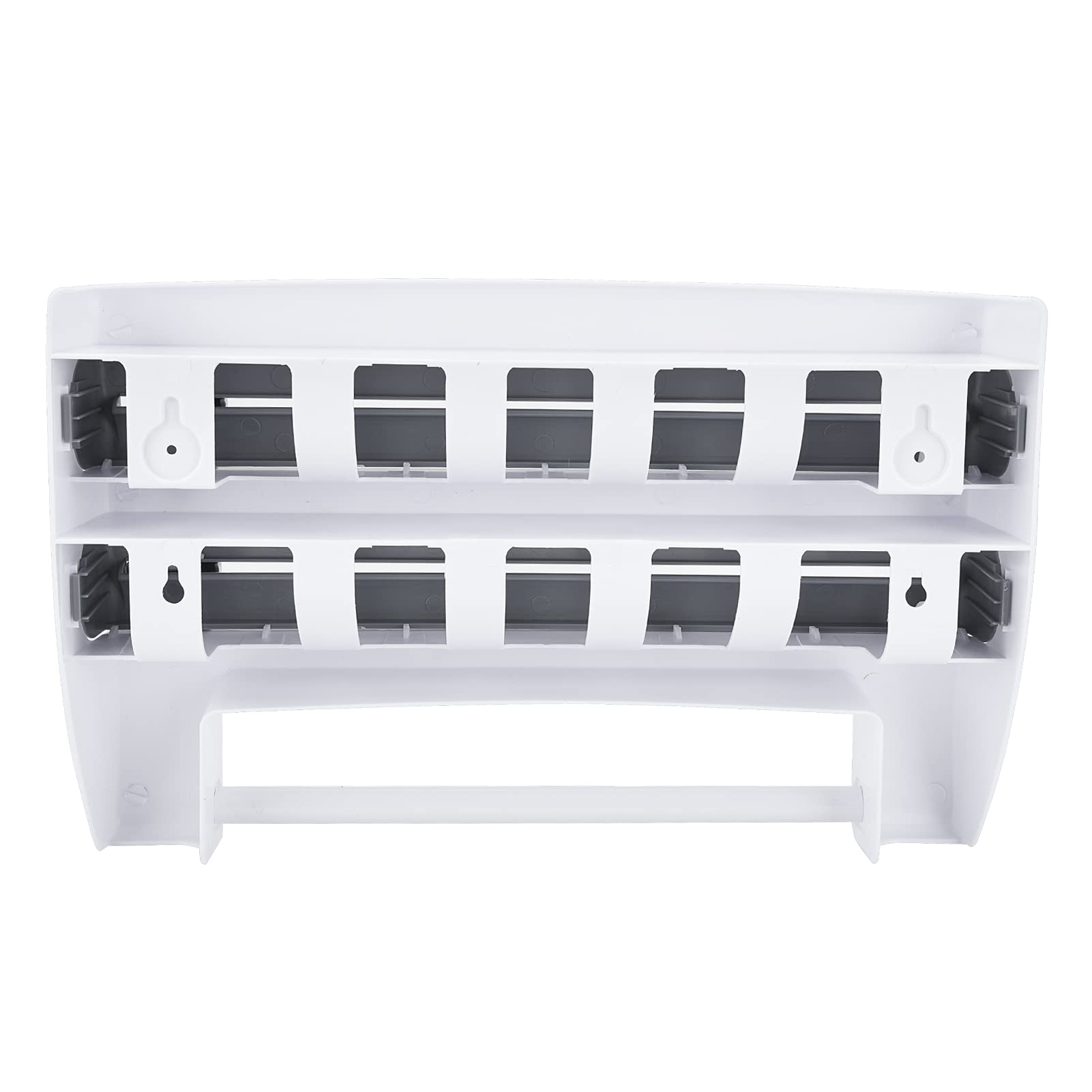 Multifunctional Kitchen Organizer - Sauce Bottle Storage Rack & Paper Towel Holder with Built-in Cling Film Cutter | Space Saving Gray Kitchen Tool for Countertop Organization & Cooking Prep