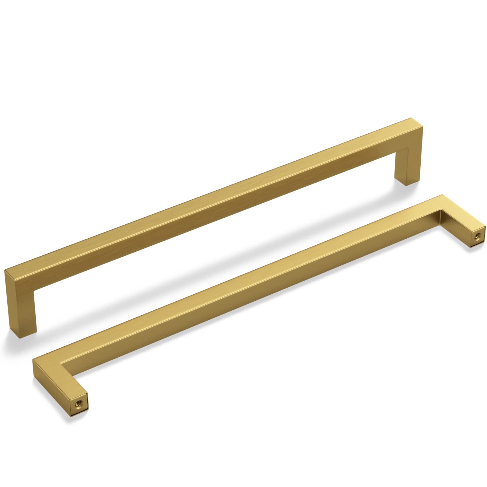 25 Pack 10 Inch Gold Drawer Pulls - Brushed Brass Cabinet Handles for Kitchen & Bathroom - Vintage Style Hardware for Cabinets, Dressers & Furniture (Easy DIY Installation)