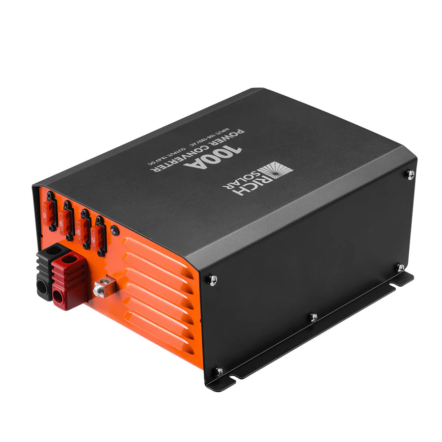Rich Solar 100A MPPT Solar Charge Controller - 12V/24V Auto Battery Regulator for RV, Boat, Off-Grid Power System | Weatherproof & Efficient Solar Panel Converter