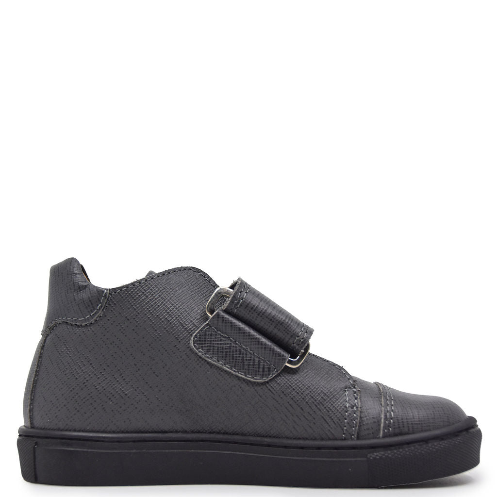 Atlanta Moccasin Gray Velcro Mid Top Sneakers for Men - Comfortable Slip-Resistant Walking Shoes for Casual Wear & Outdoor Activities