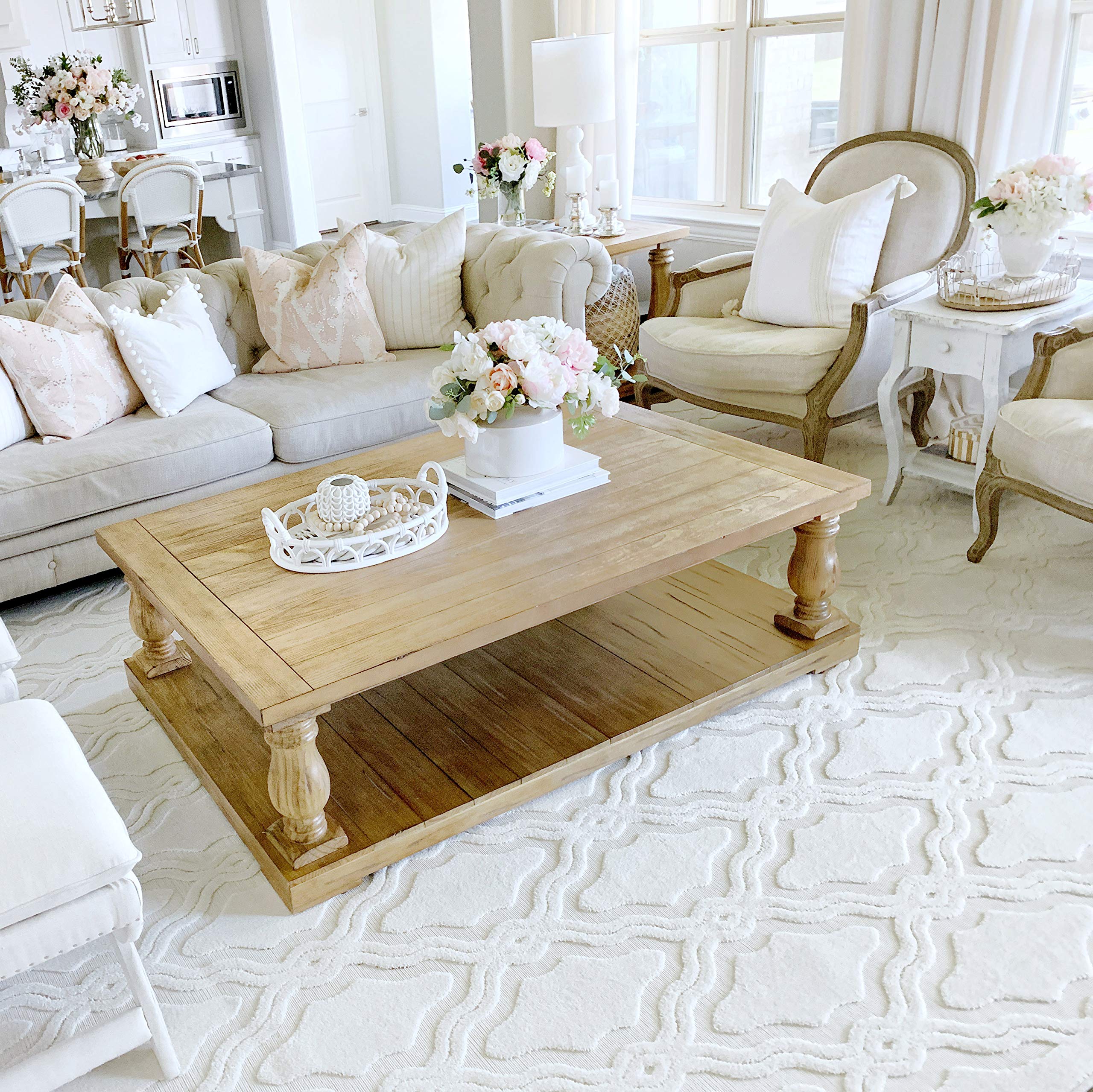 My Texas House Outdoor Rug - Cotton Blossom Heavy Duty Area Rug, Textured Weatherproof Indoor/Outdoor Use, 5'2