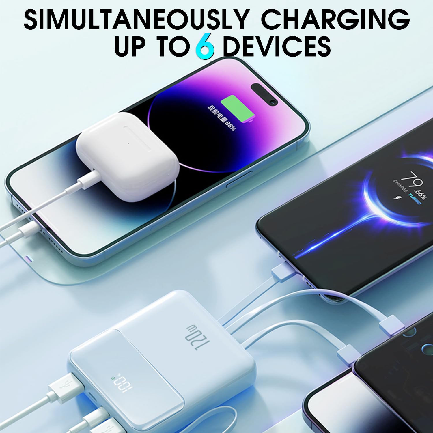 ATTCL Portable 10000mAh Power Bank - Fast Charging External Battery Pack for iPhone, Samsung, iPad, Laptop - Mini Travel Charger with LED Display - Perfect for Camping, Hiking & Emergency Power Backup (Black, Model DX228)