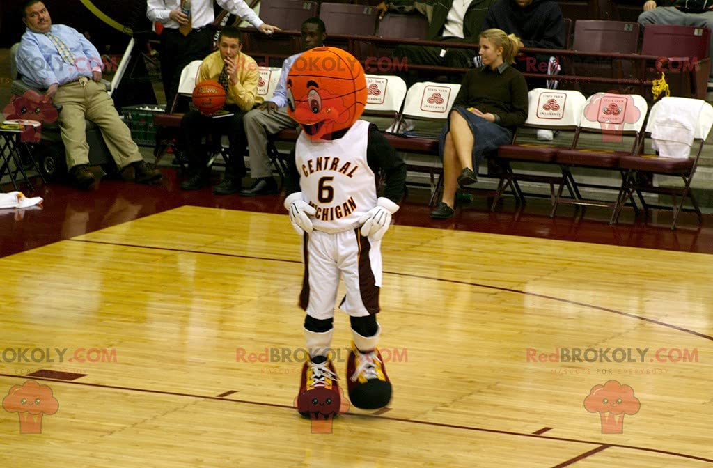 SPOTSOUND Basketball Mascot Costume - Red Brokoly Sports Mascot Outfit for Basketball Games, Team Events & School Spirit Activities