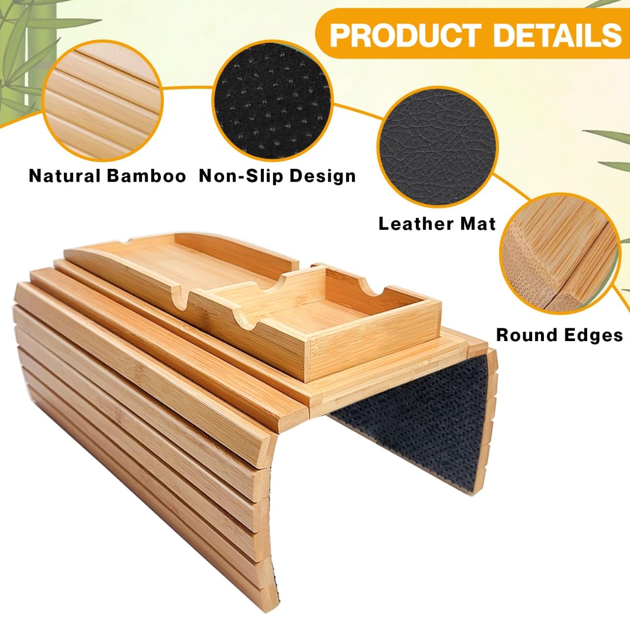 Foldable Anti-Slip Couch Cup Holder with Detachable Tray - Multi-Functional Sofa Caddy for Drinks, Phone & Snacks | Perfect for Movie Nights, Gaming & Relaxing on Your Couch