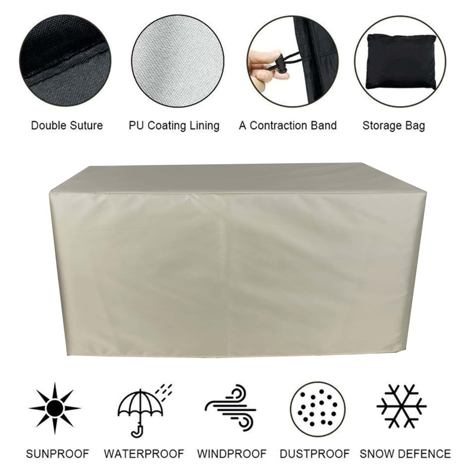 Heavy Duty Waterproof Outdoor Patio Bistro Table & Chairs Cover 138x102x35 Inch - Fade Resistant, All-Weather Protection for Garden, Deck, Backyard Furniture - Perfect for Rain, Snow, Sun & Wind Protection