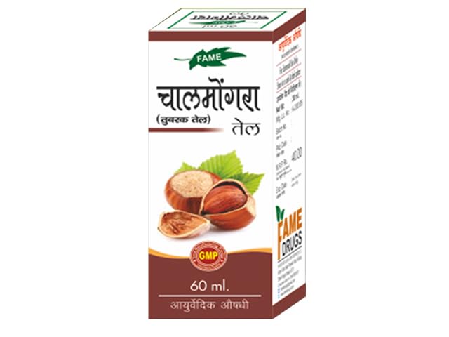Pure Ayurvedic Chalmogra Oil for Skin Care - 60ml | Natural Treatment for Eczema, Psoriasis & Skin Conditions | Perfect for Daily Moisturizing & Massage Therapy