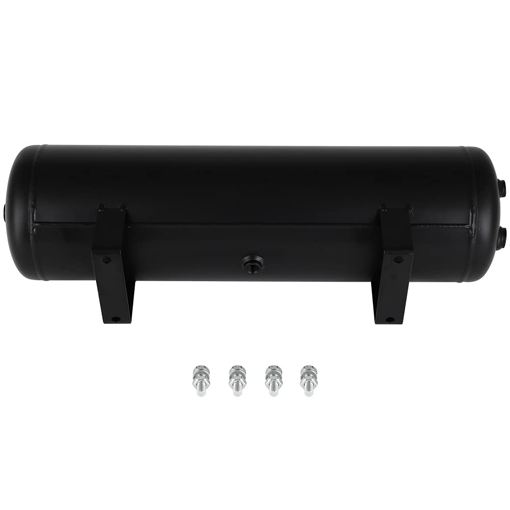 Aintier 3 Gallon 6 Port Steel Air Tank for Air Ride Suspension & Train Horns - Heavy Duty 201 PSI Capacity - Perfect for Trucks, Jeeps & Off-Road Vehicles