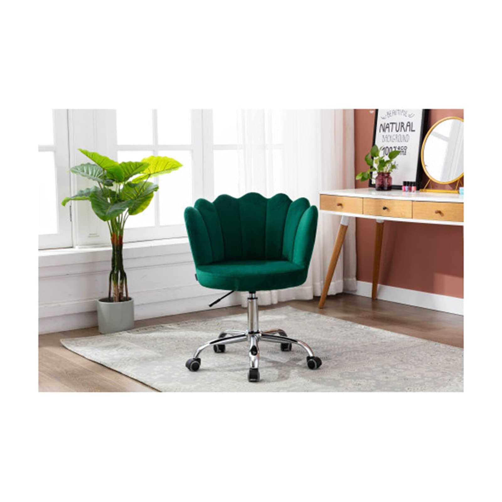 ACD Ergonomic Swivel Office Chair - Modern Green Shell Chair for Living Room, Bedroom & Home Office - Comfortable Seating for Work, Study & Relaxation
