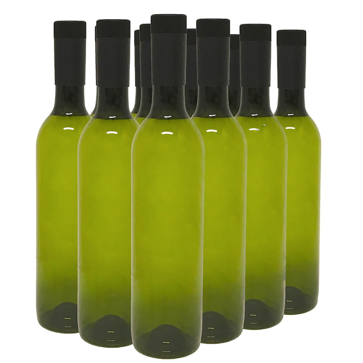48-Pack Green Plastic Wine Bottles with Screw Caps - 750ml Leak-Proof & Durable for Home Brewing, Parties, and Outdoor Events
