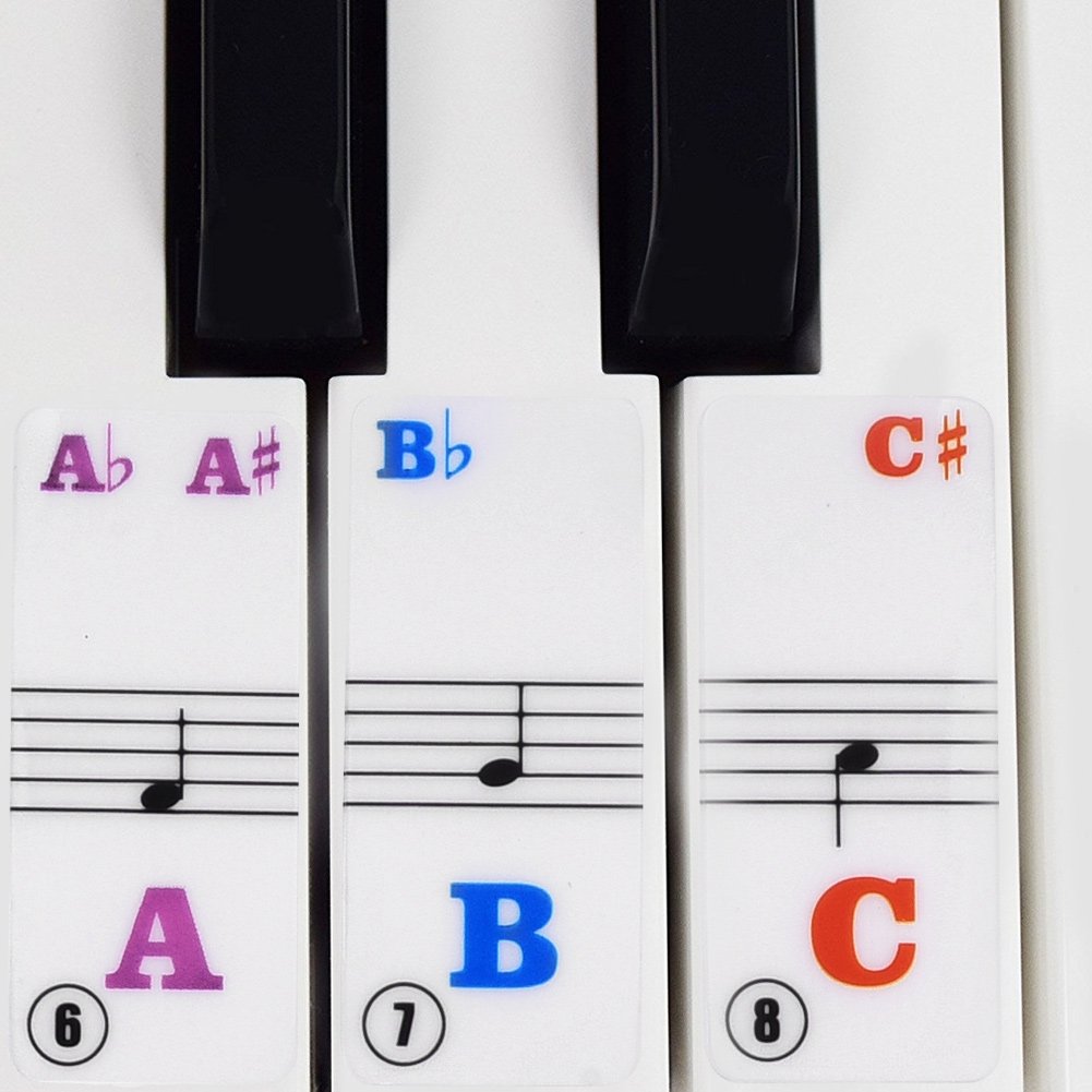 Yosoo Removable Colorful Piano Keyboard Stickers for 61 Keys - Perfect for Kids & Beginners Learning Piano - Great for Home Practice, Music Lessons & Classroom Use