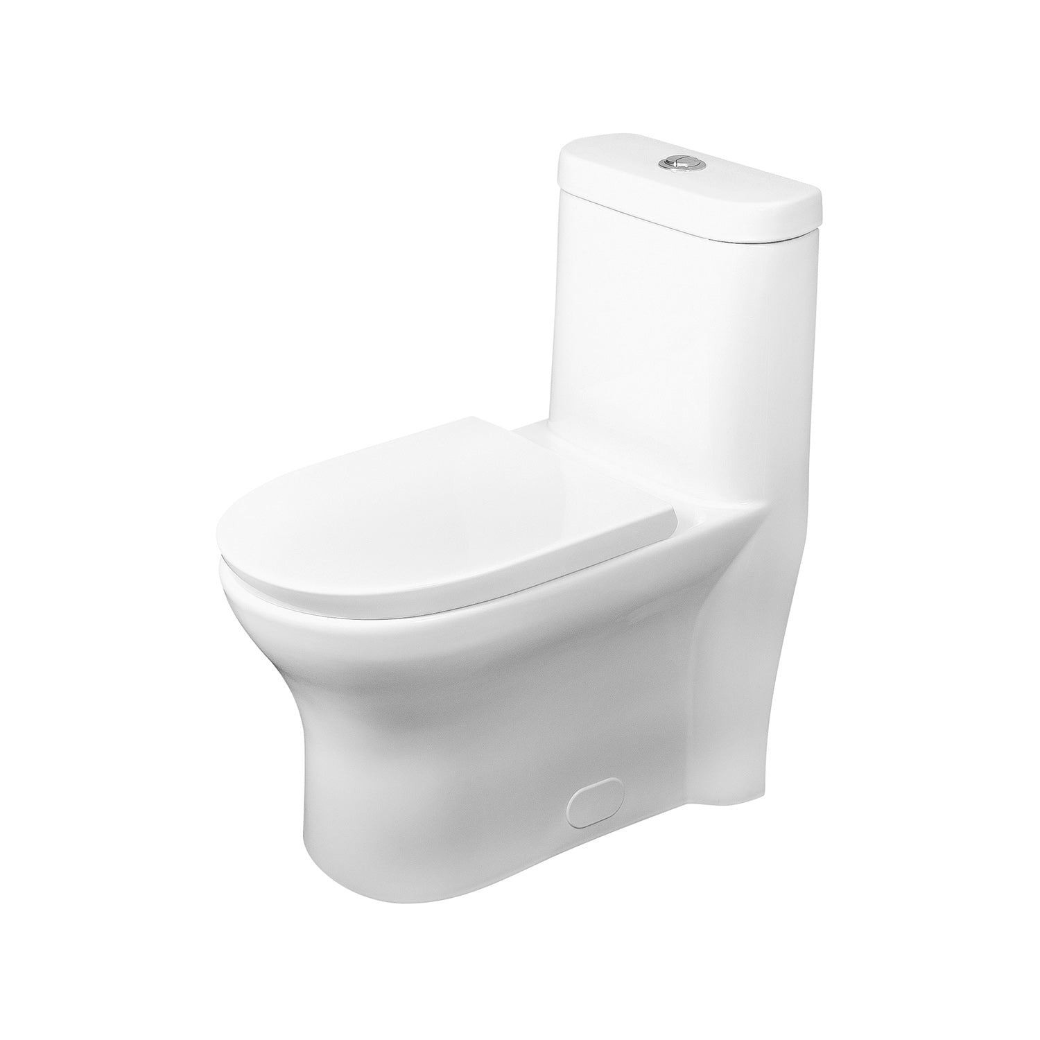 DAX One Piece Oval Toilet with Soft Closing Seat & Dual Flush High Efficiency - White Porcelain Bathroom Toilet, 29.5
