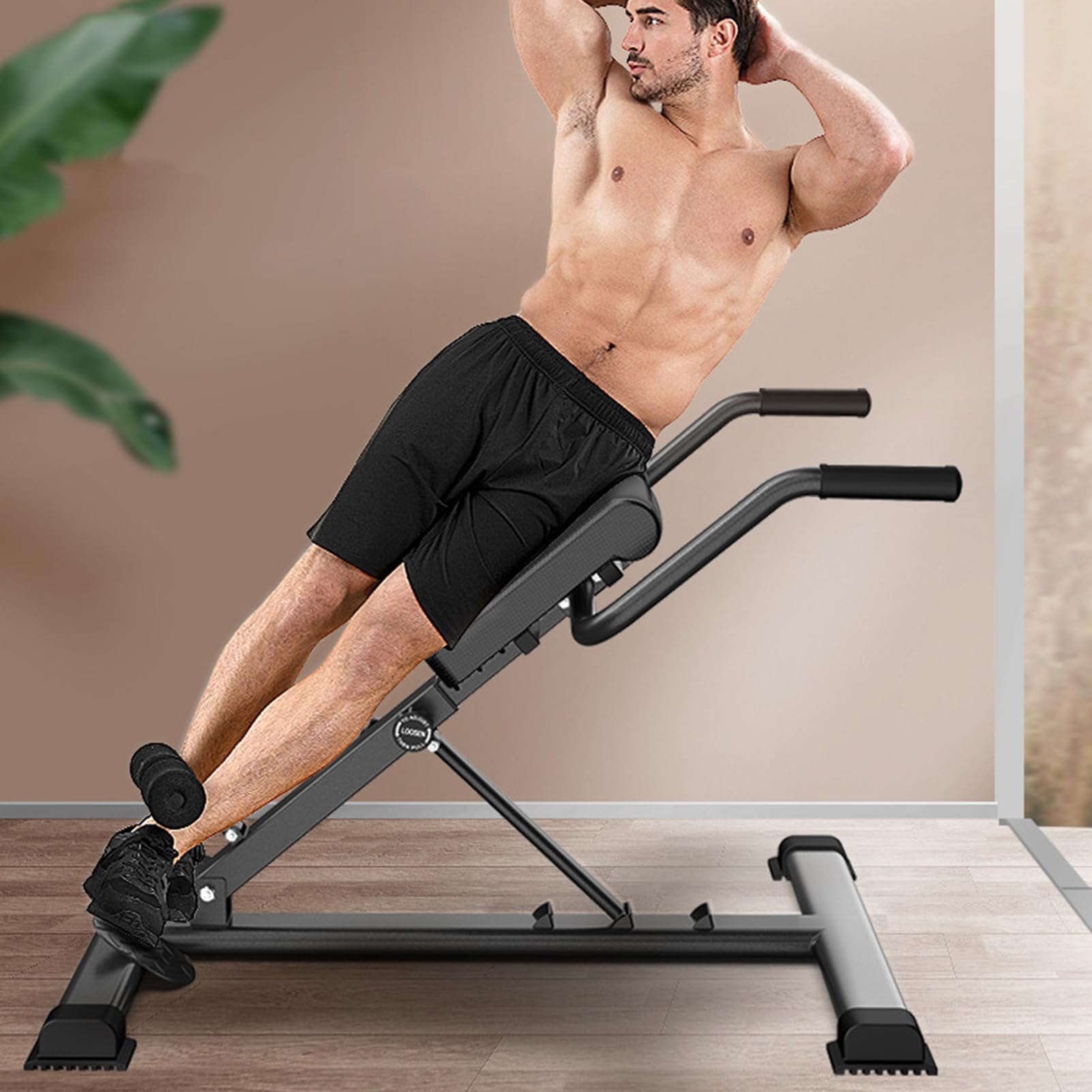 Roman Chair Back Extension Machine - Hyperextension Bench for Home Gym, Ab Workout & Full Body Exercise - Perfect for Core Training, Strength Building & Fitness Enthusiasts (Men & Women) - Ideal for Home Workouts, Weight Training & Sit-Ups