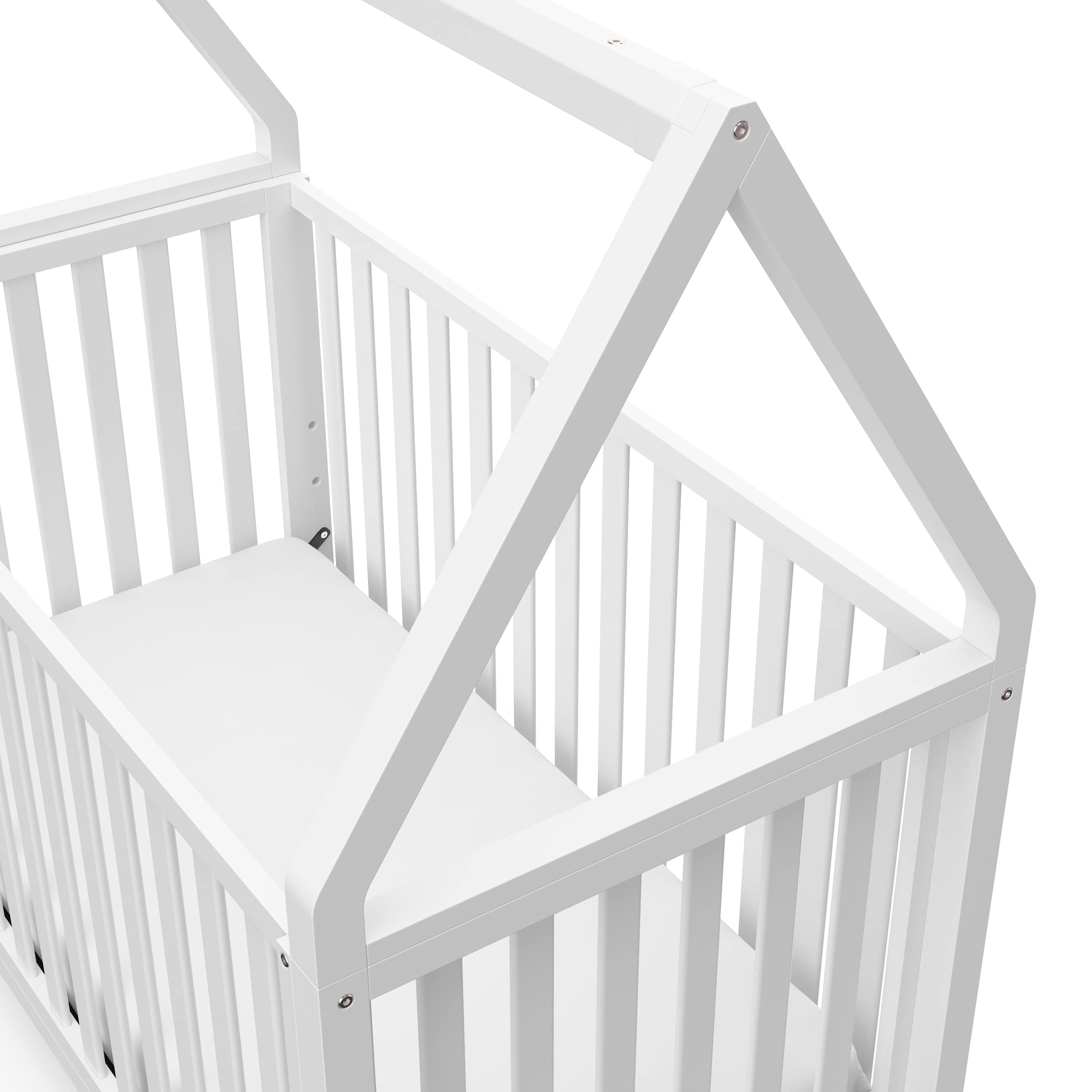 Storkcraft Orchard 5-in-1 Convertible Crib (White) – GREENGUARD Gold Certified Safe Baby Crib | Converts to Toddler Bed, Daybed & Full Bed | Fits Standard Crib Mattress | Perfect for Nursery, Daycare & Growing Families
