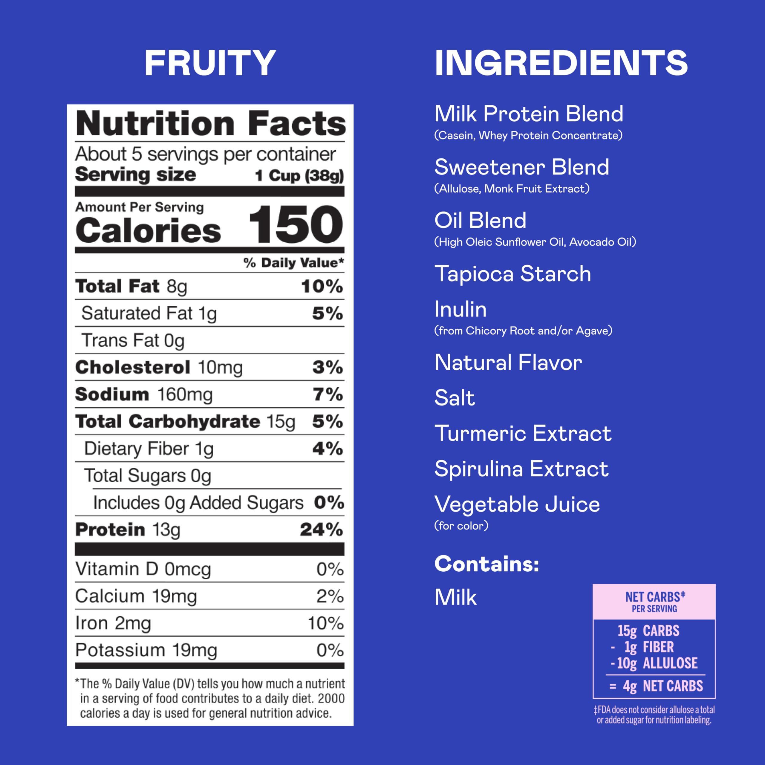 Magic Spoon Fruity Cereal 4-Pack - Keto Friendly, Low Carb, Gluten Free, Grain Free, High Protein, Zero Sugar Breakfast Cereal - Perfect for Healthy Morning Meals & Snacks