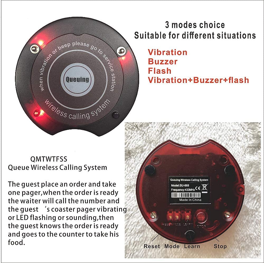 30 Coaster Pagers + 1 Keypad Wireless Paging System for Restaurants, Churches & Offices – Efficient Guest & Waiter Communication for Busy Dining, Events & Food Trucks