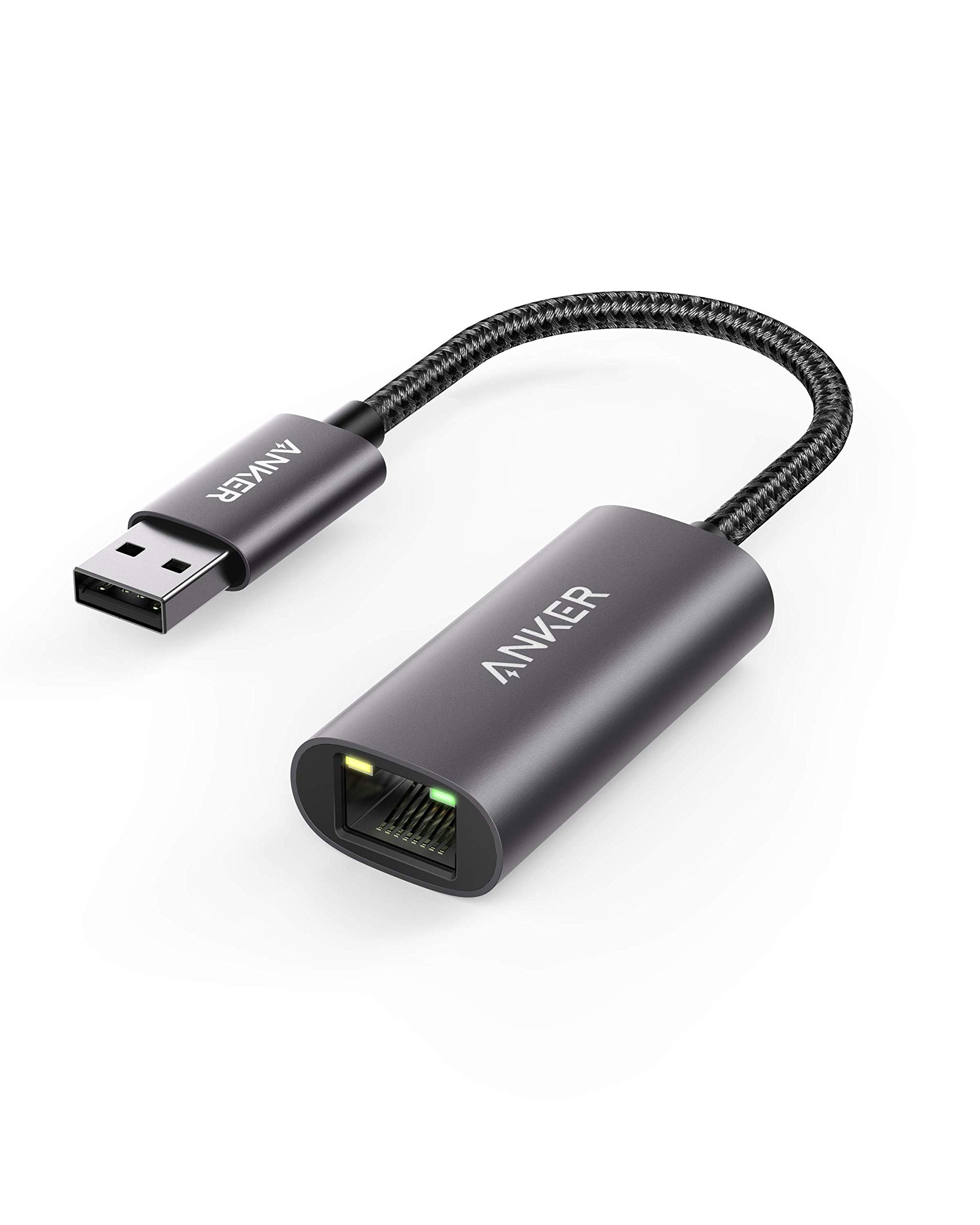 Anker PowerExpand USB 3.0 to Gigabit Ethernet Adapter - Aluminum Portable USB-A Network Adapter for MacBook Pro 2015, MacBook Air 2017, Windows Laptops - Fast Wired Internet Connection for Home Office, Gaming & Video Conferencing